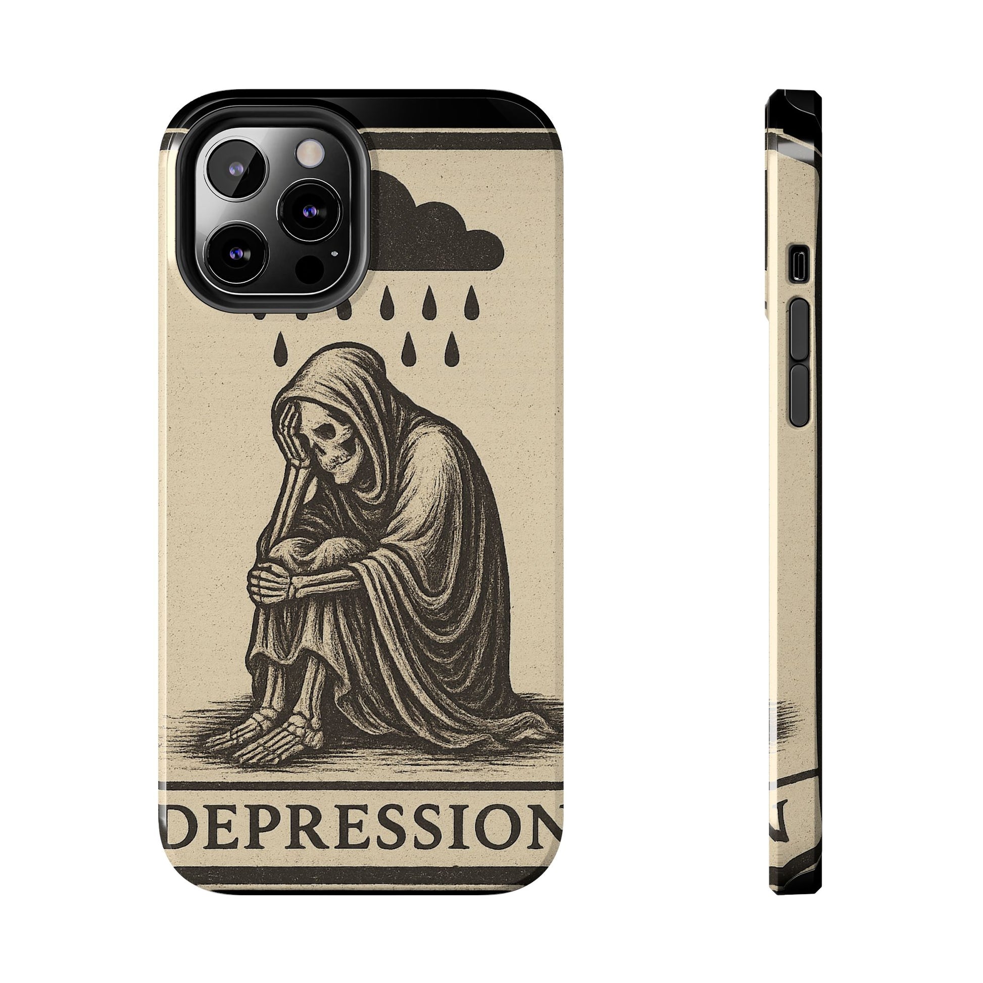 Dark Humor Phone Case, Goth iPhone Cover, Macabre Gift, Depression Art Case, Unique Phone Protector