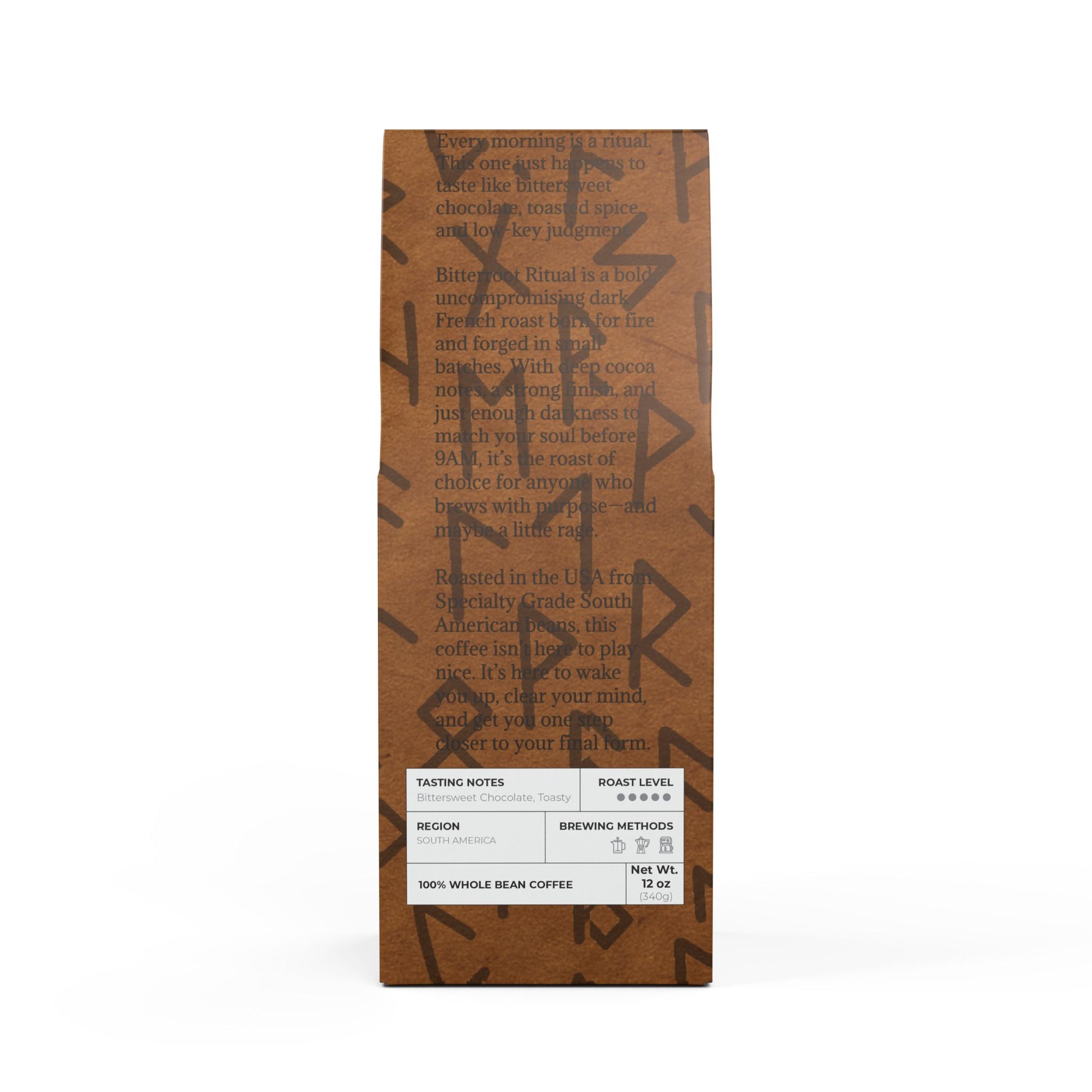 ☠️ Bitterroot Ritual – Dark French Roast Coffee (12oz)