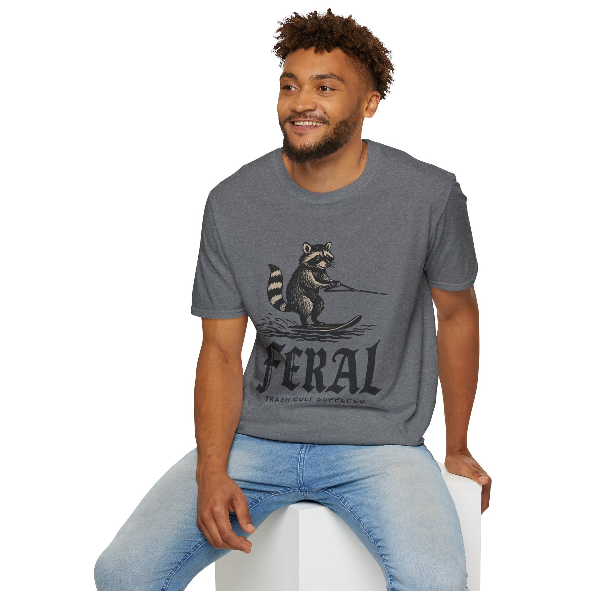 Feral Water Skiing Raccoon Vintage Shirt – Trash Cult Supply Co. | Gildan 2000 Softstyle