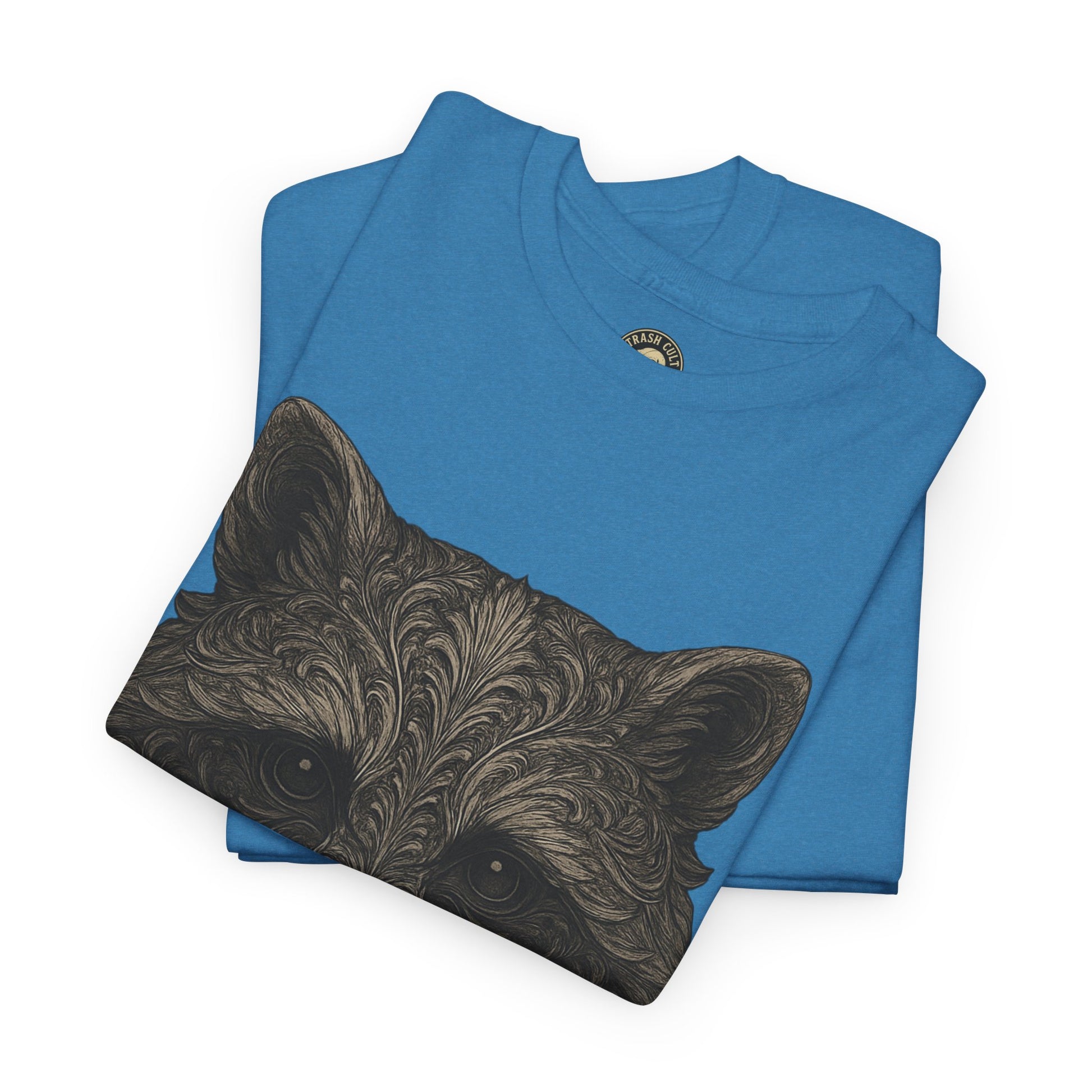 Ornate Raccoon Face Shirt – Intricate Woodland Animal Art Tee – Tattoo-Inspired Forest Aesthetic – Trash Cult Supply Co.