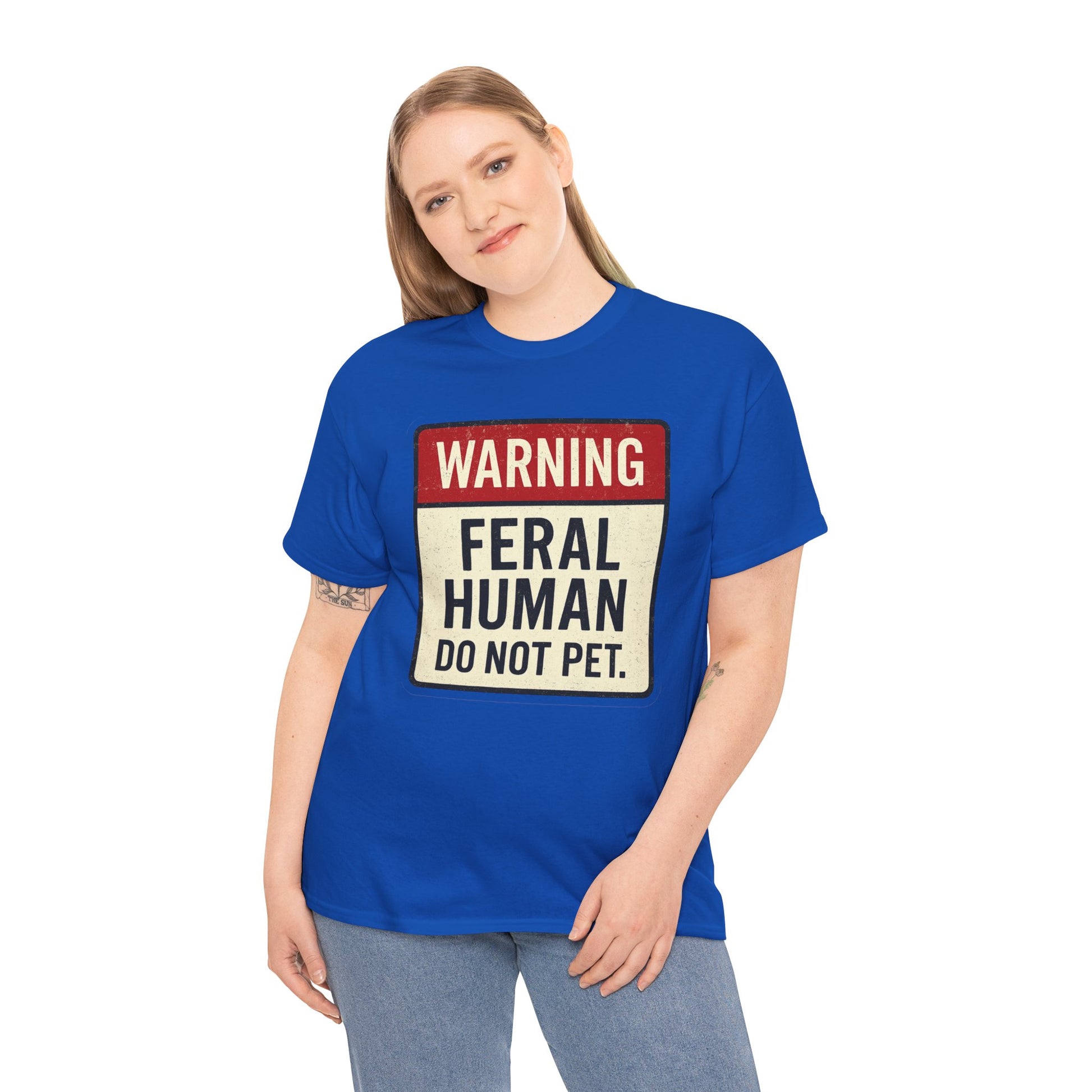 Warning Feral Human Tee: Unisex Humorous Cotton Shirt, Gift for Animal Lovers, Funny Tee, Unique Statement Apparel, Casual Wear, [...]