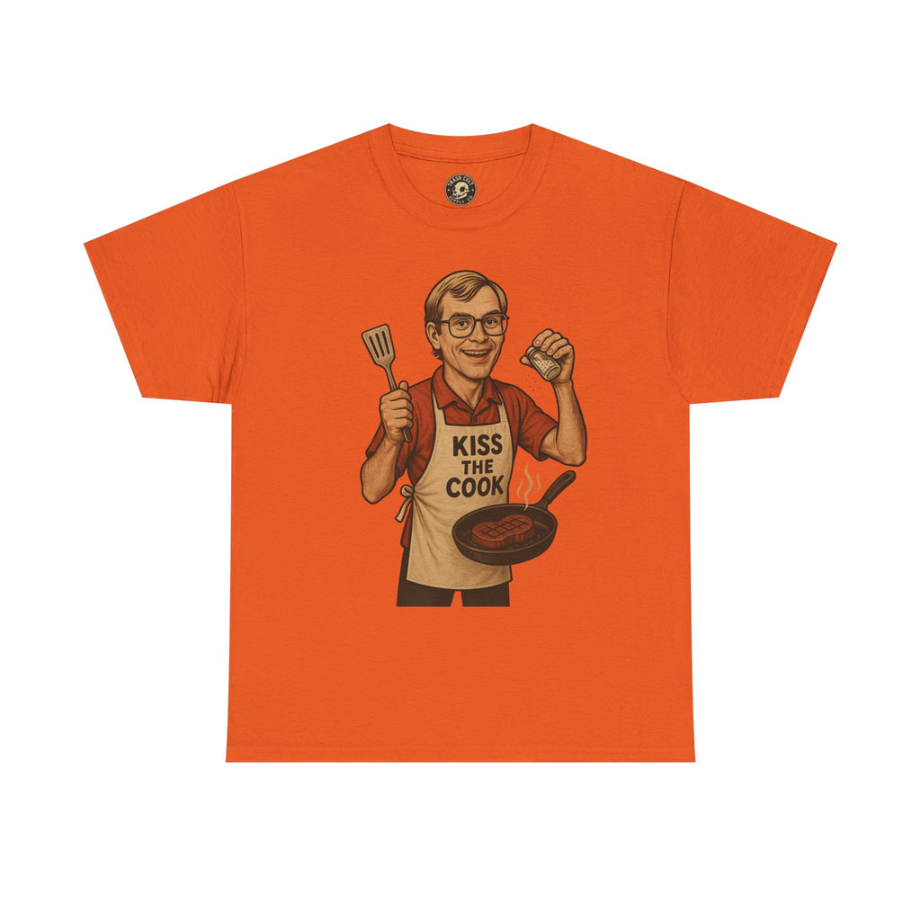 Kiss the Cook Dark Humor Chef Shirt – Creepy Retro Kitchen Parody
