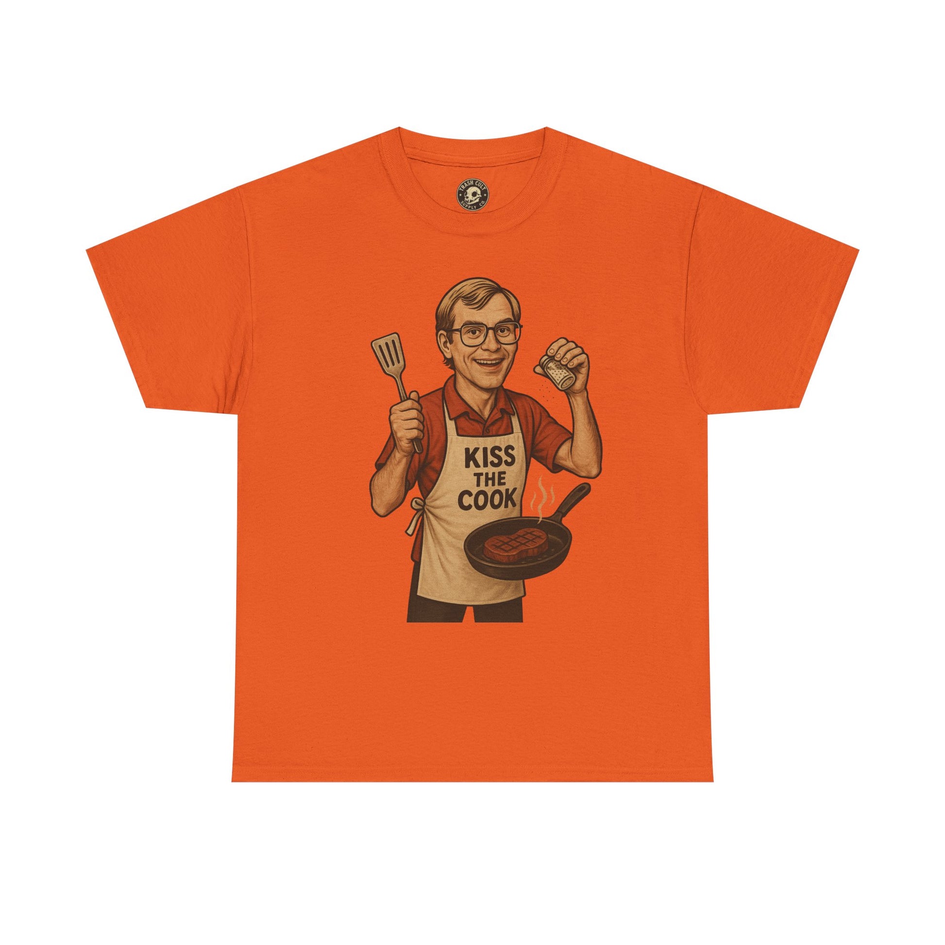 Kiss the Cook Dark Humor Chef Shirt – Creepy Retro Kitchen Parody