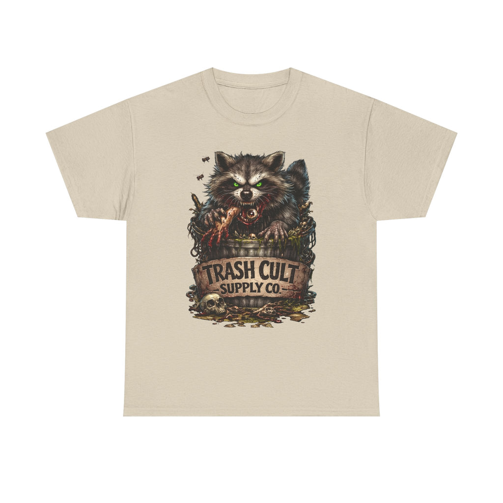 Raccoon 'Trash Cult Supply Co.' Graphic Tee — Vintage Grunge Animal Streetwear