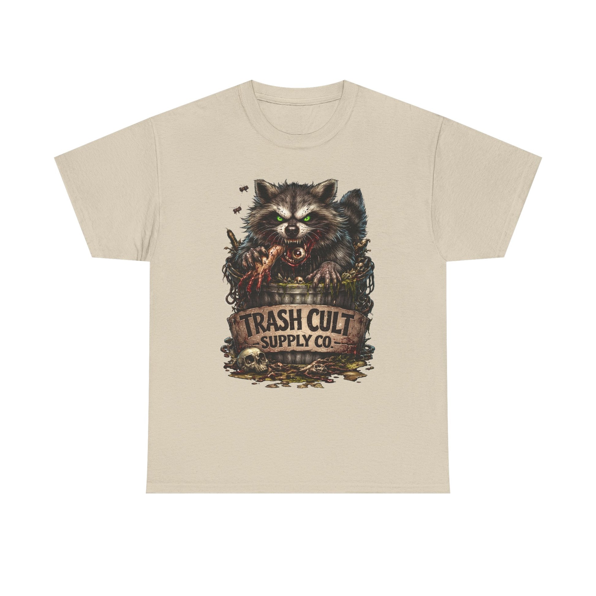 Raccoon 'Trash Cult Supply Co.' Graphic Tee — Vintage Grunge Animal Streetwear