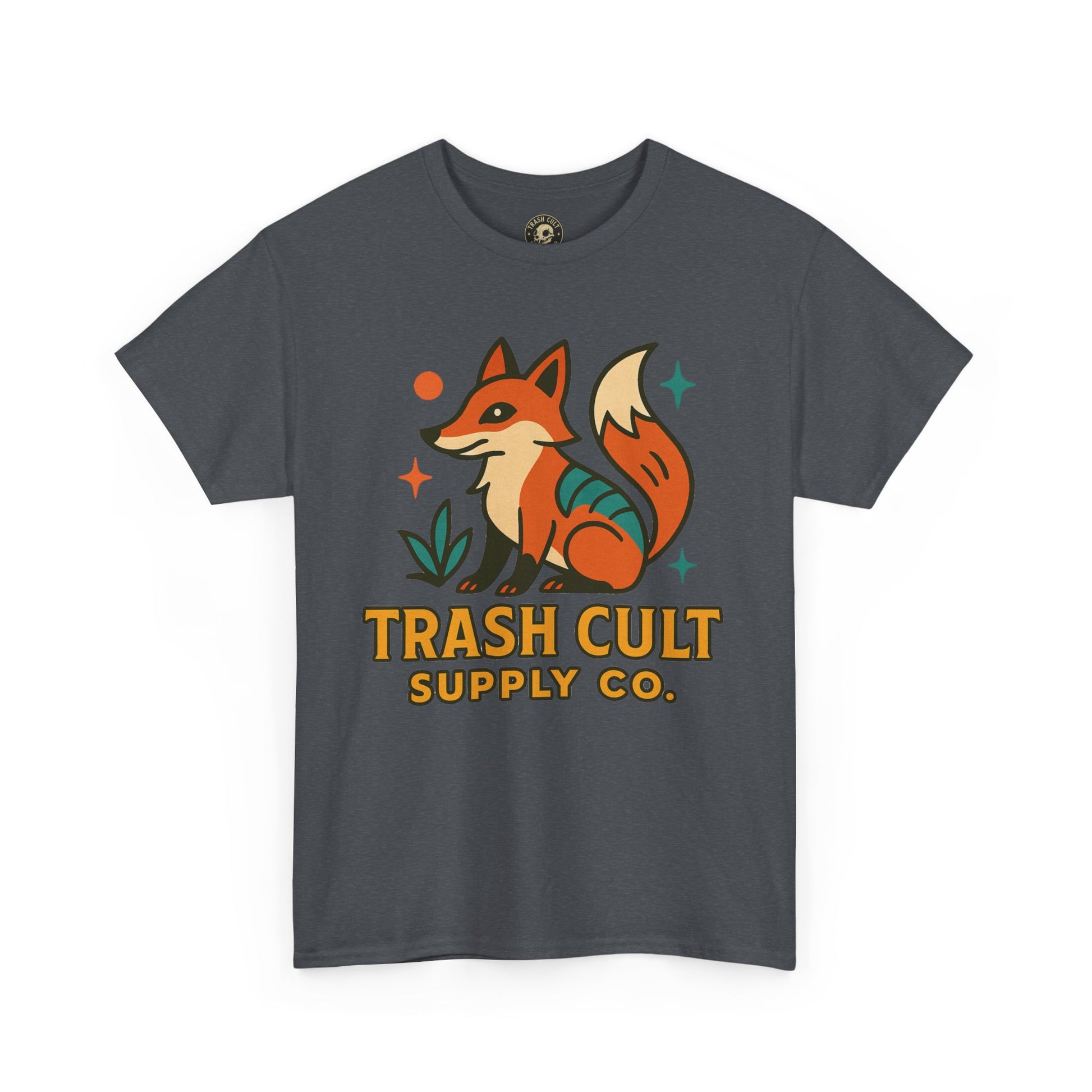 Trash Cult Fox Unisex Heavy Cotton Tee - Eco-Friendly Fashion Statement, Perfect for Nature Lovers, Casual Wear, Gifts, and Festivals
