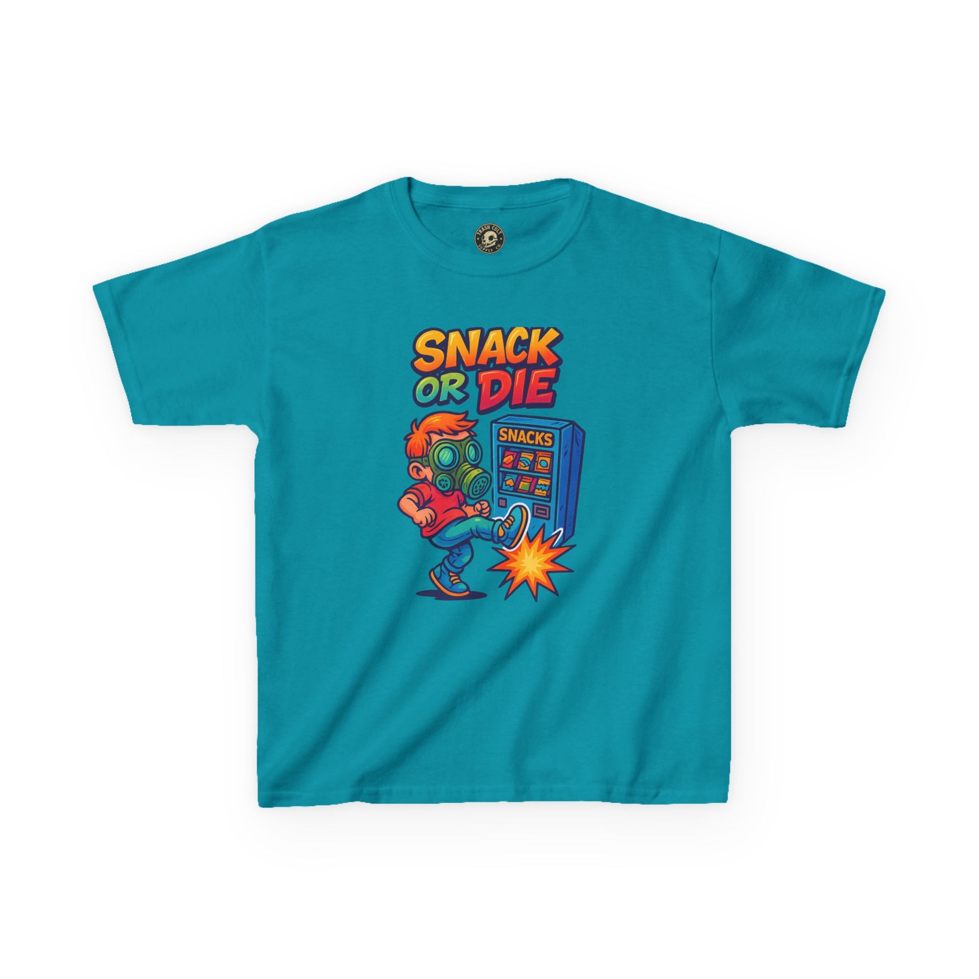 Snack or Die Kids T-Shirt – Funny Retro Gaming Tee for Kids | Playful Cotton Shirt for Snack Lovers