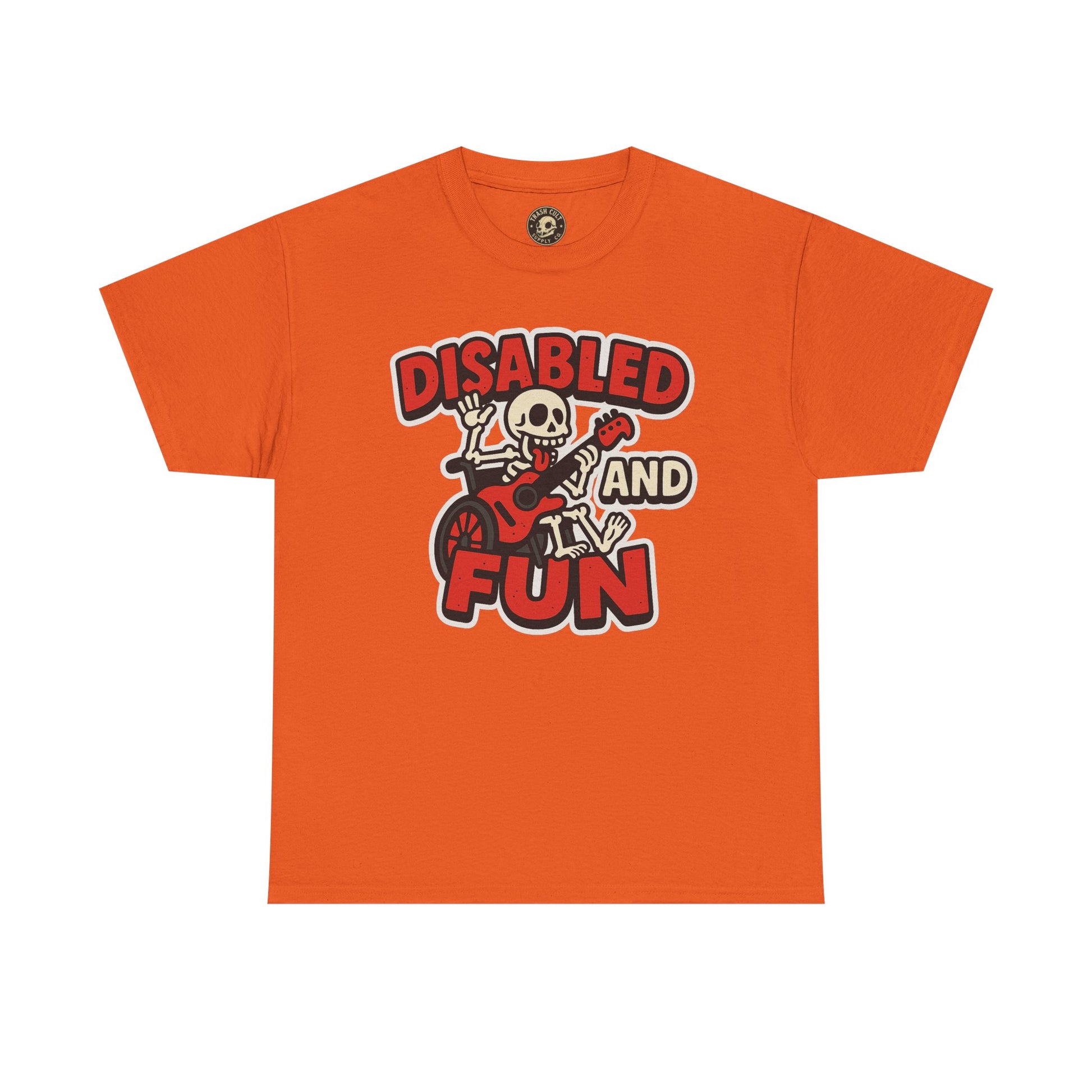 Disabled and Fun Unisex Heavy Cotton Tee, Casual Shirt, Gift for Friends, Music Lovers Gift, Fun T-Shirt, Halloween Wear, Everyday Comfort