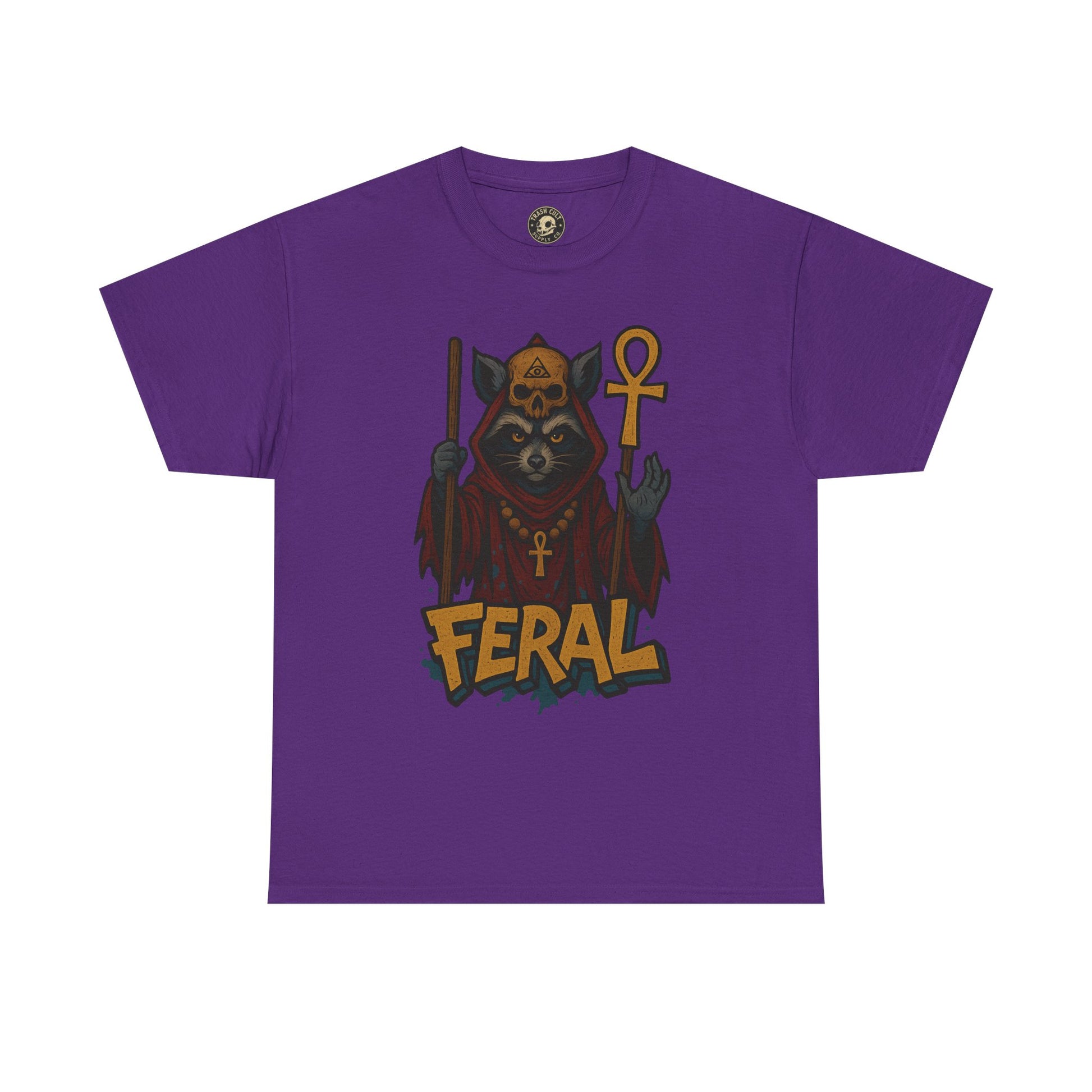 FERAL Raccoon Cult Leader Shirt – Graffiti Style Streetwear Tee | Bold Trashcore Design on Gildan 5000