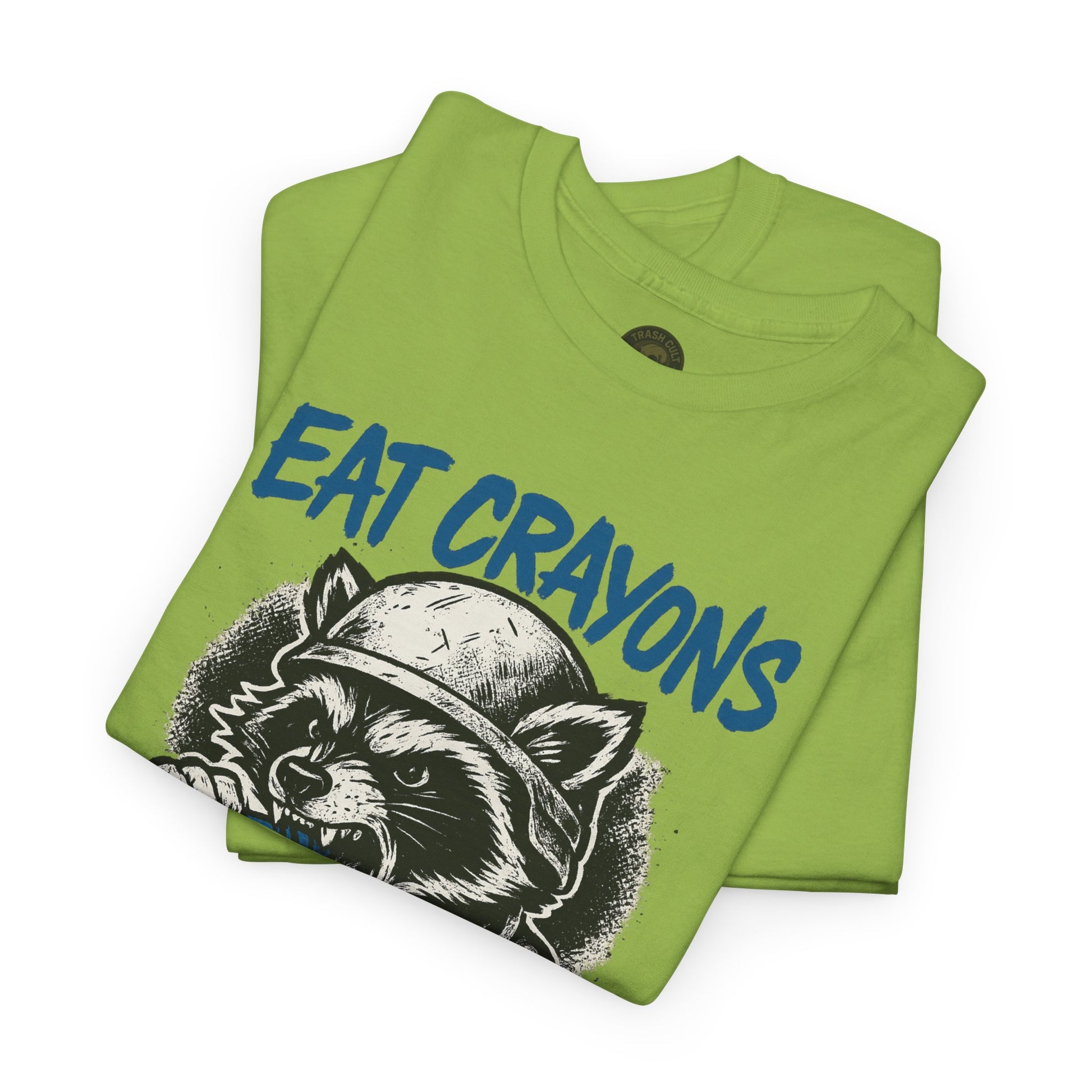 Eat Crayons Crush Skulls Stay Feral Military Raccoon Shirt – Gildan 5000