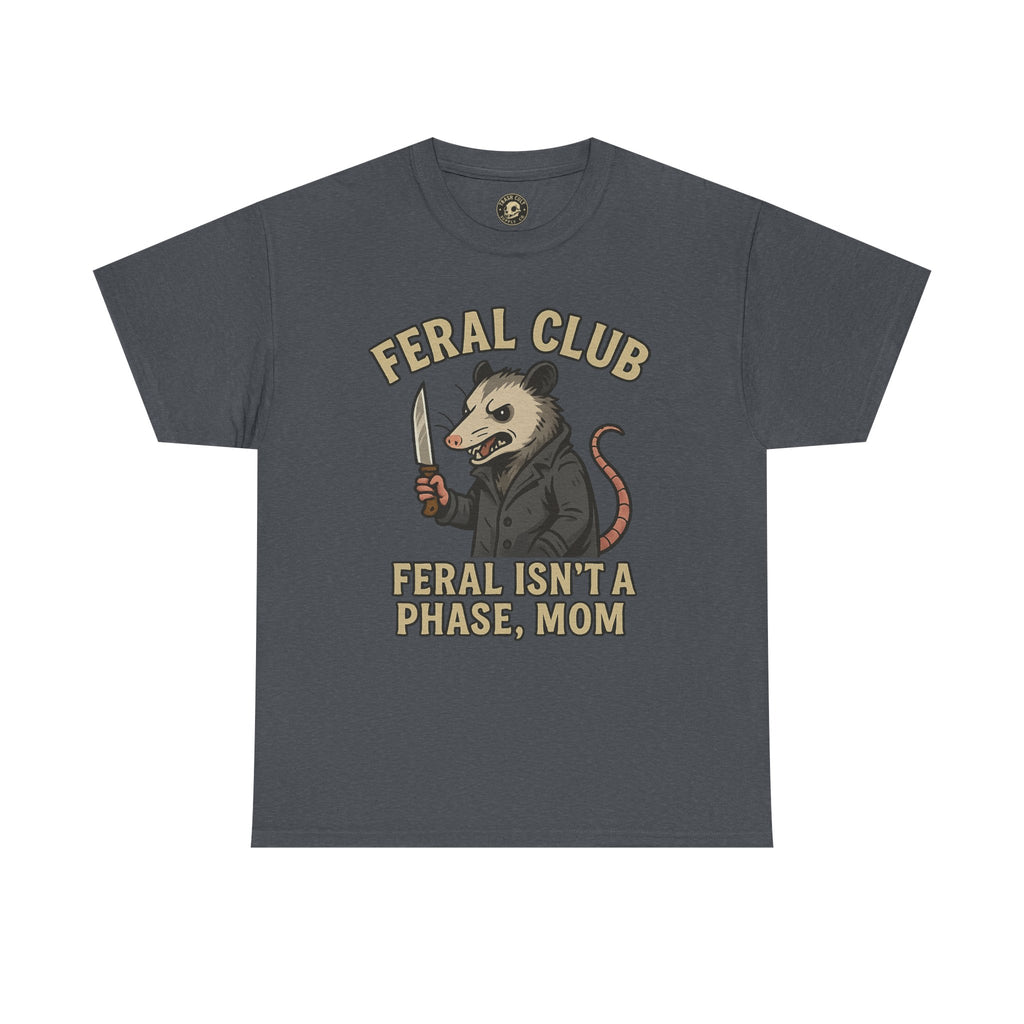 Feral Club Tee - Unisex Heavy Cotton Shirt, Funny Graphic T-Shirt, Gift for Mom, Casual Wear, Easygoing Lifestyle