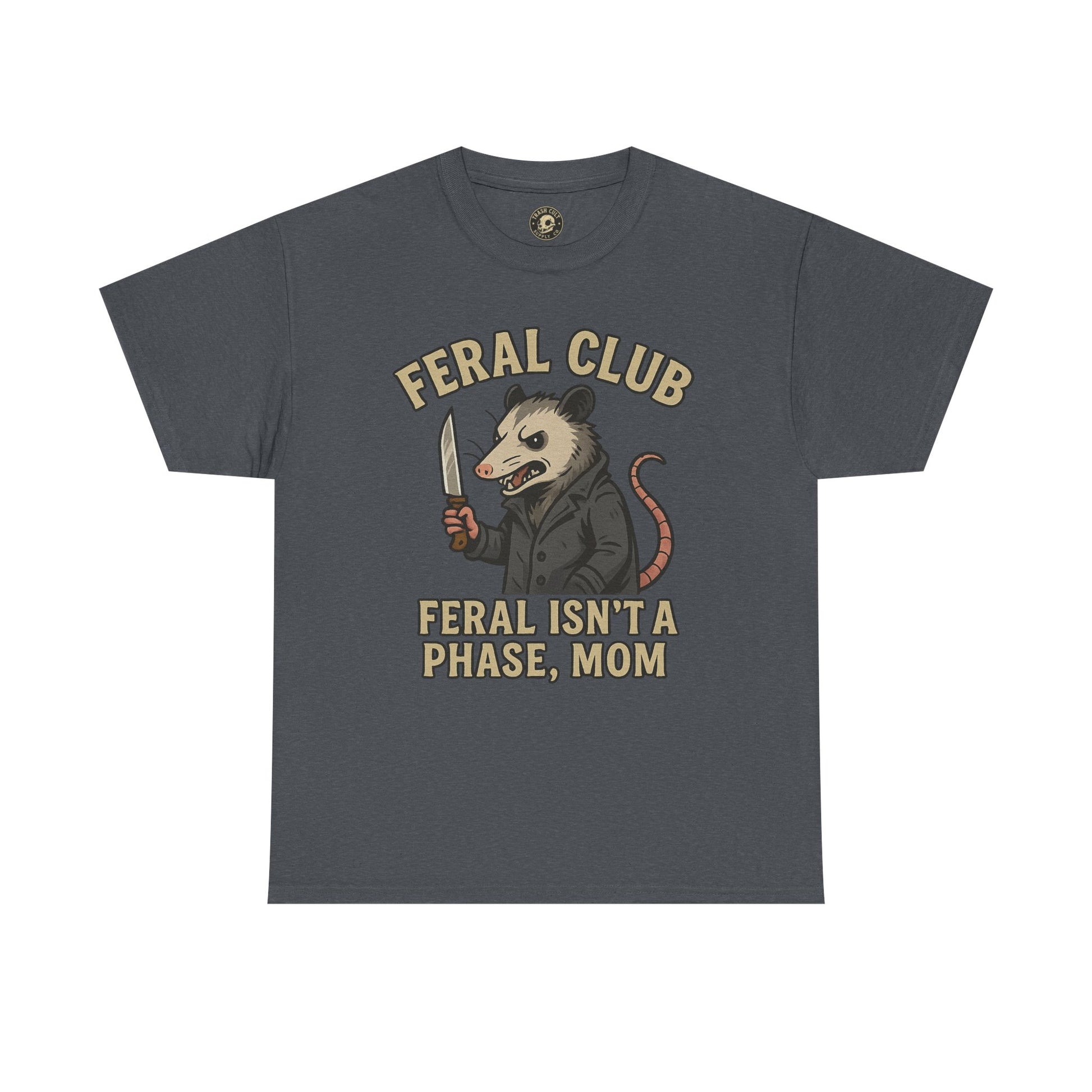 Feral Club Tee - Unisex Heavy Cotton Shirt, Funny Graphic T-Shirt, Gift for Mom, Casual Wear, Easygoing Lifestyle