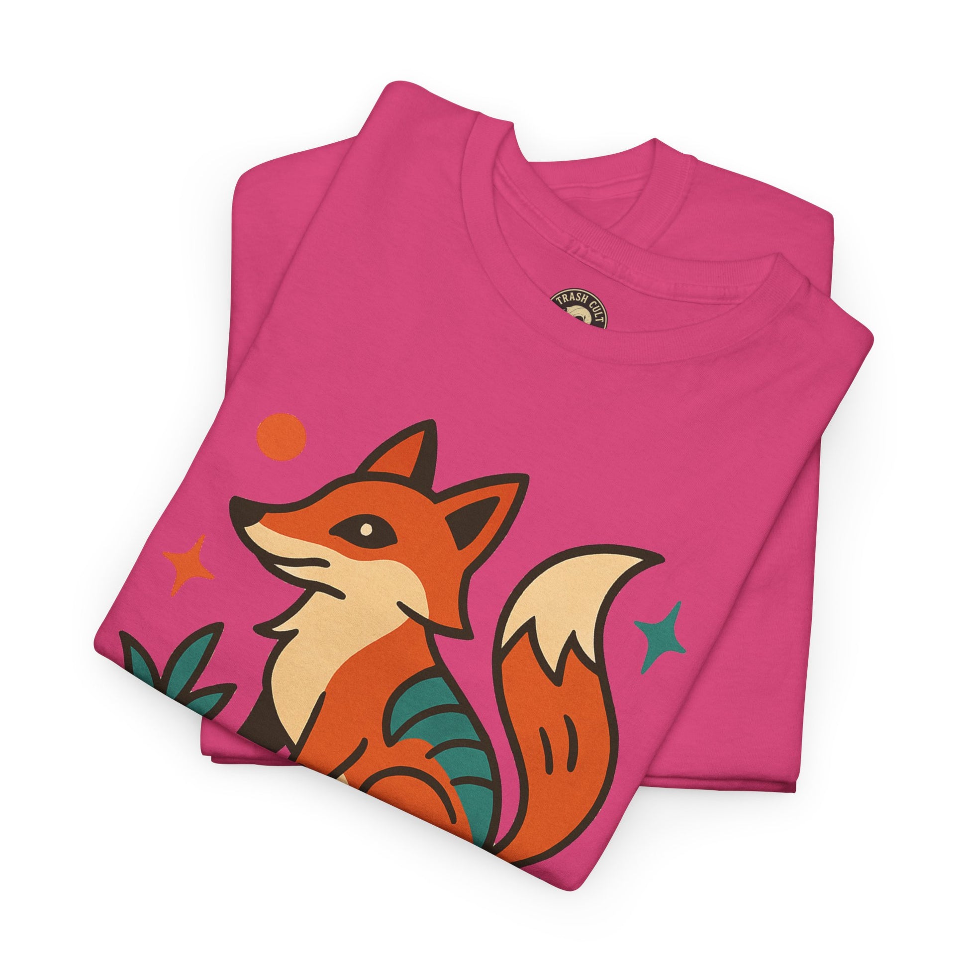 Trash Cult Fox Unisex Heavy Cotton Tee - Eco-Friendly Fashion Statement, Perfect for Nature Lovers, Casual Wear, Gifts, and Festivals