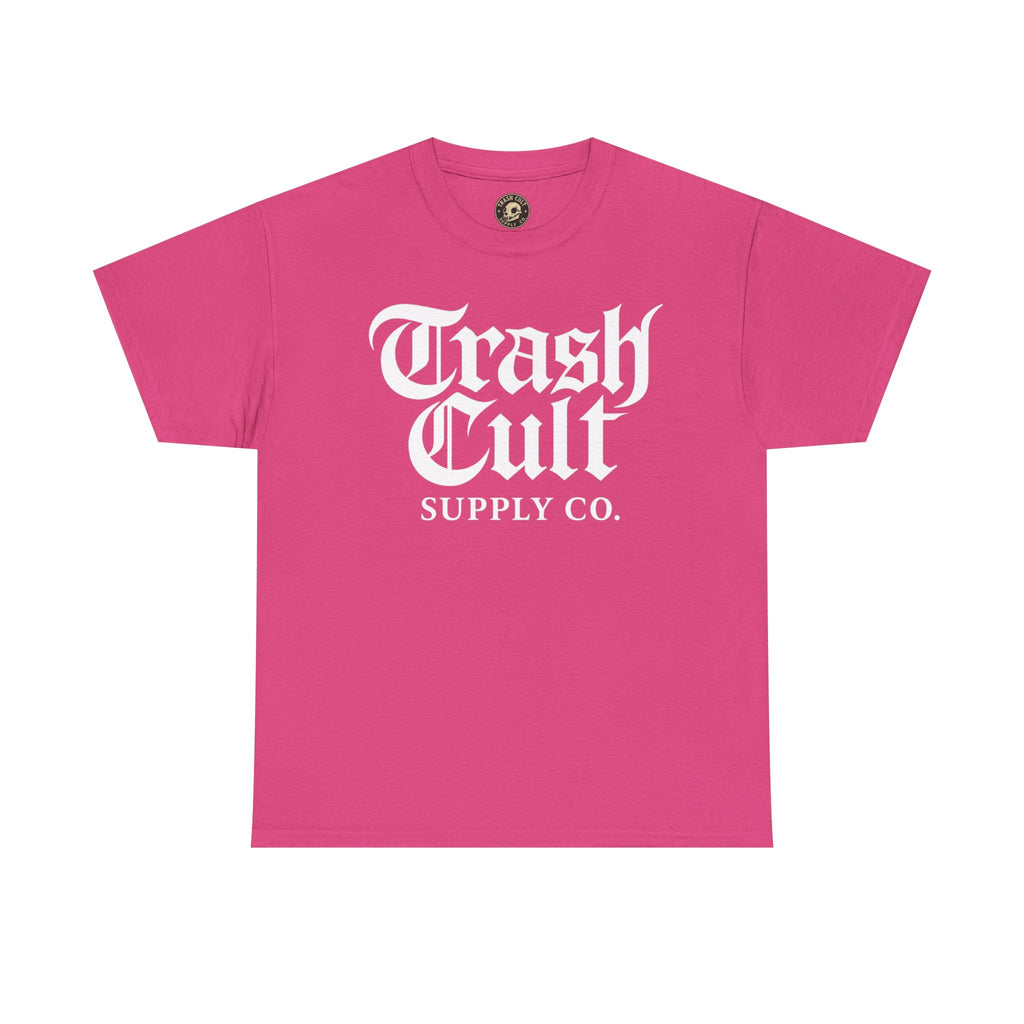 Trash Cult Gothic Logo Shirt – White Cyber Gothic Print on Gildan 5000
