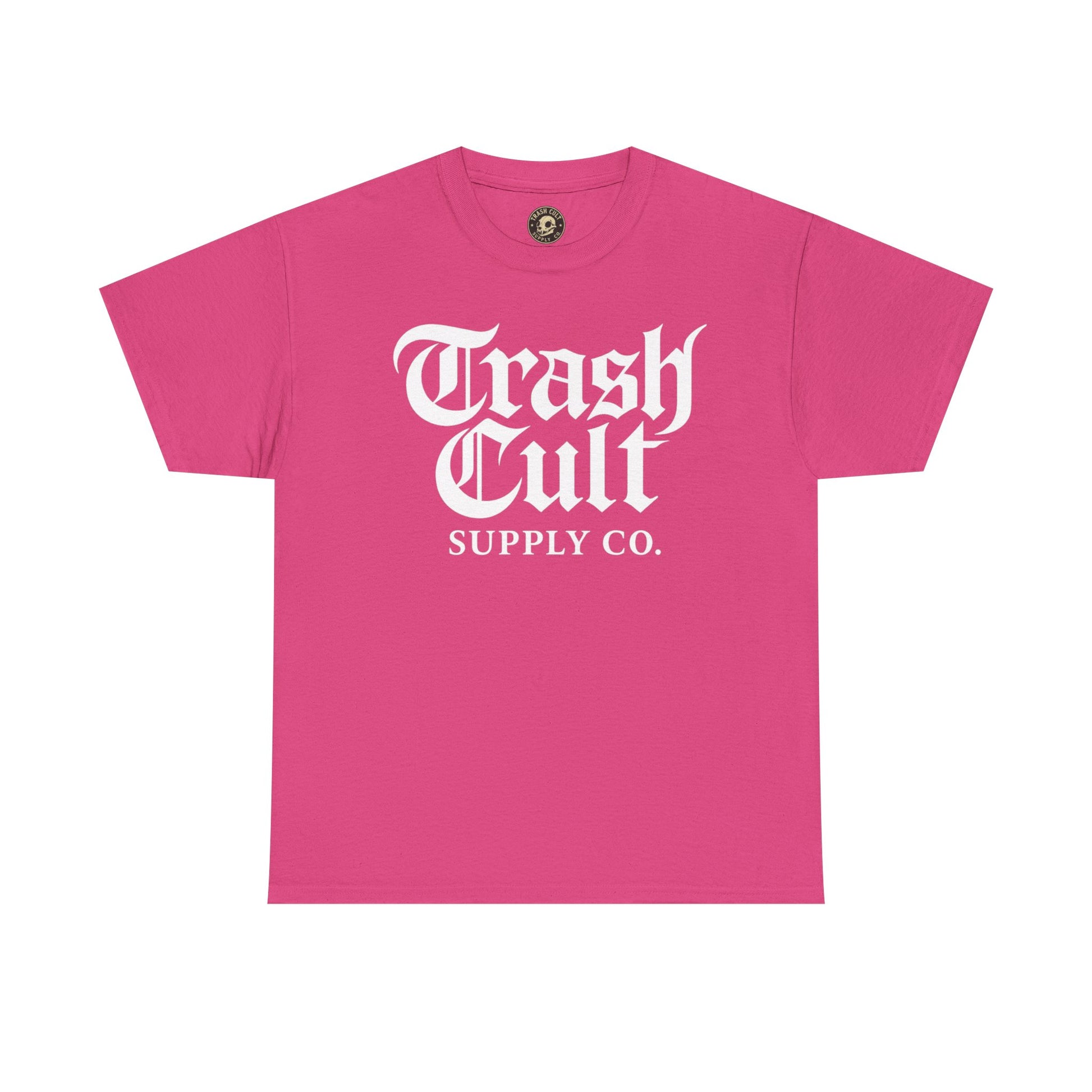 Trash Cult Gothic Logo Shirt – White Cyber Gothic Print on Gildan 5000