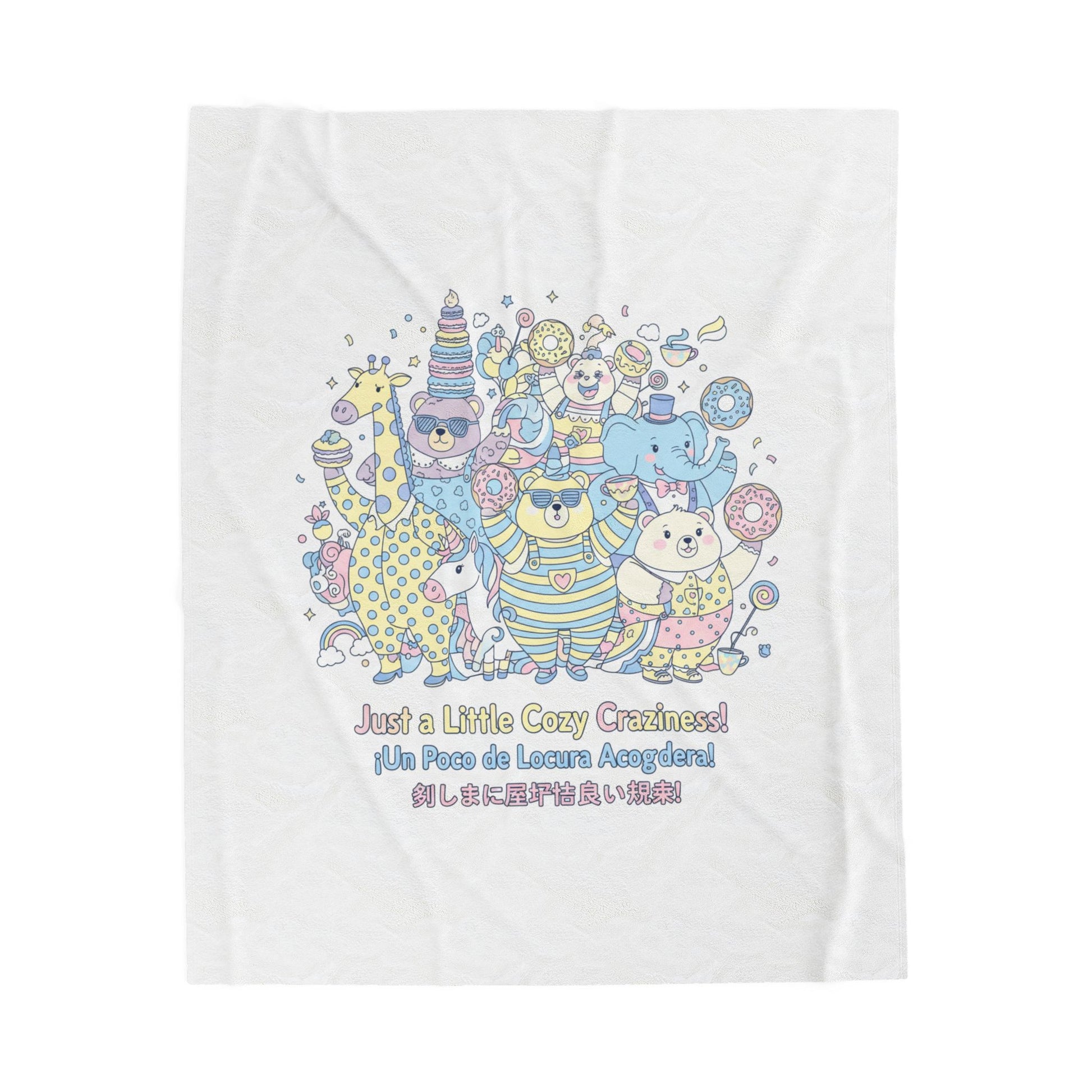 Cozy Cute Chaos Velveteen Plush Blanket | mildly unhinged, whimsical weird