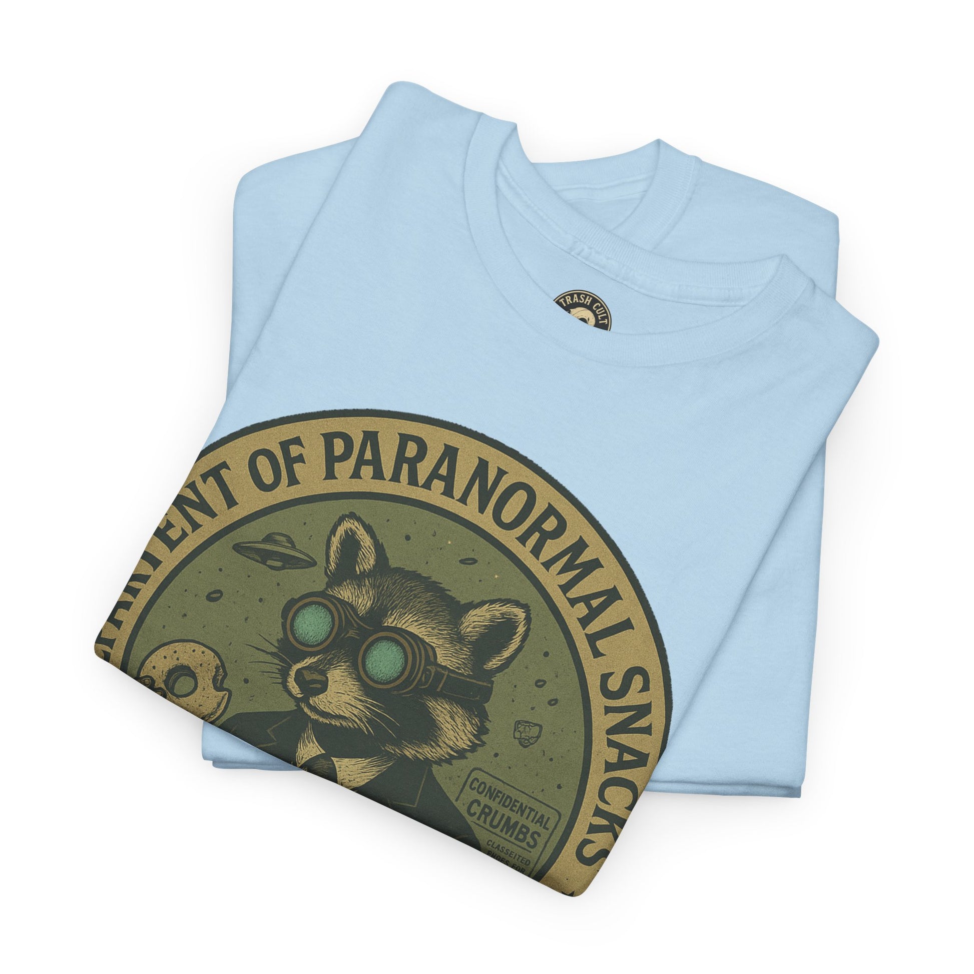 Department of Paranormal Snacks Shirt – Trash Cult Supply Co – Vintage Cryptid Division Tee – Gildan 5000