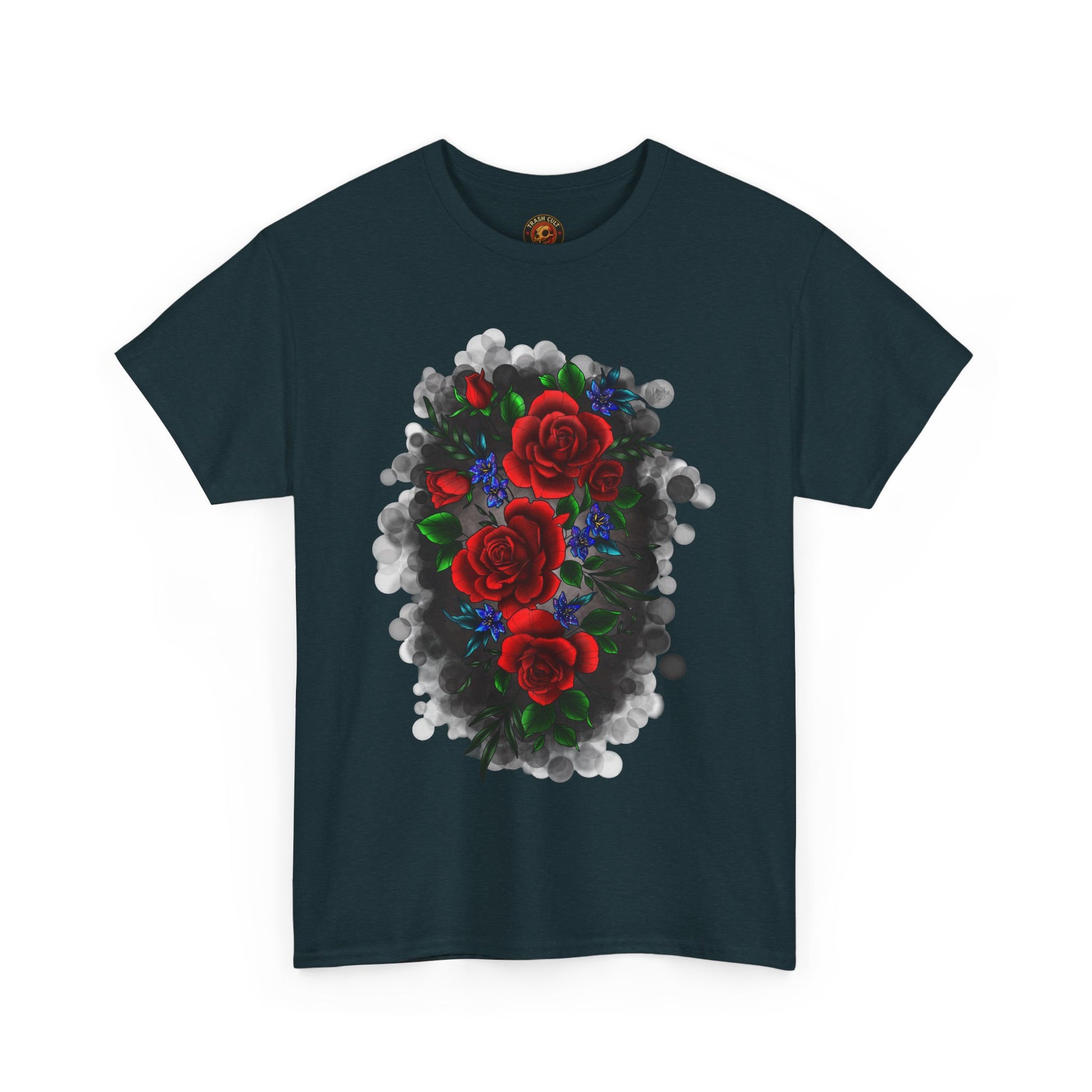 Floral Smoke Tattoo T-Shirt – Lara Davenport x Trash Cult Supply Co. Collab (Gildan 5000)