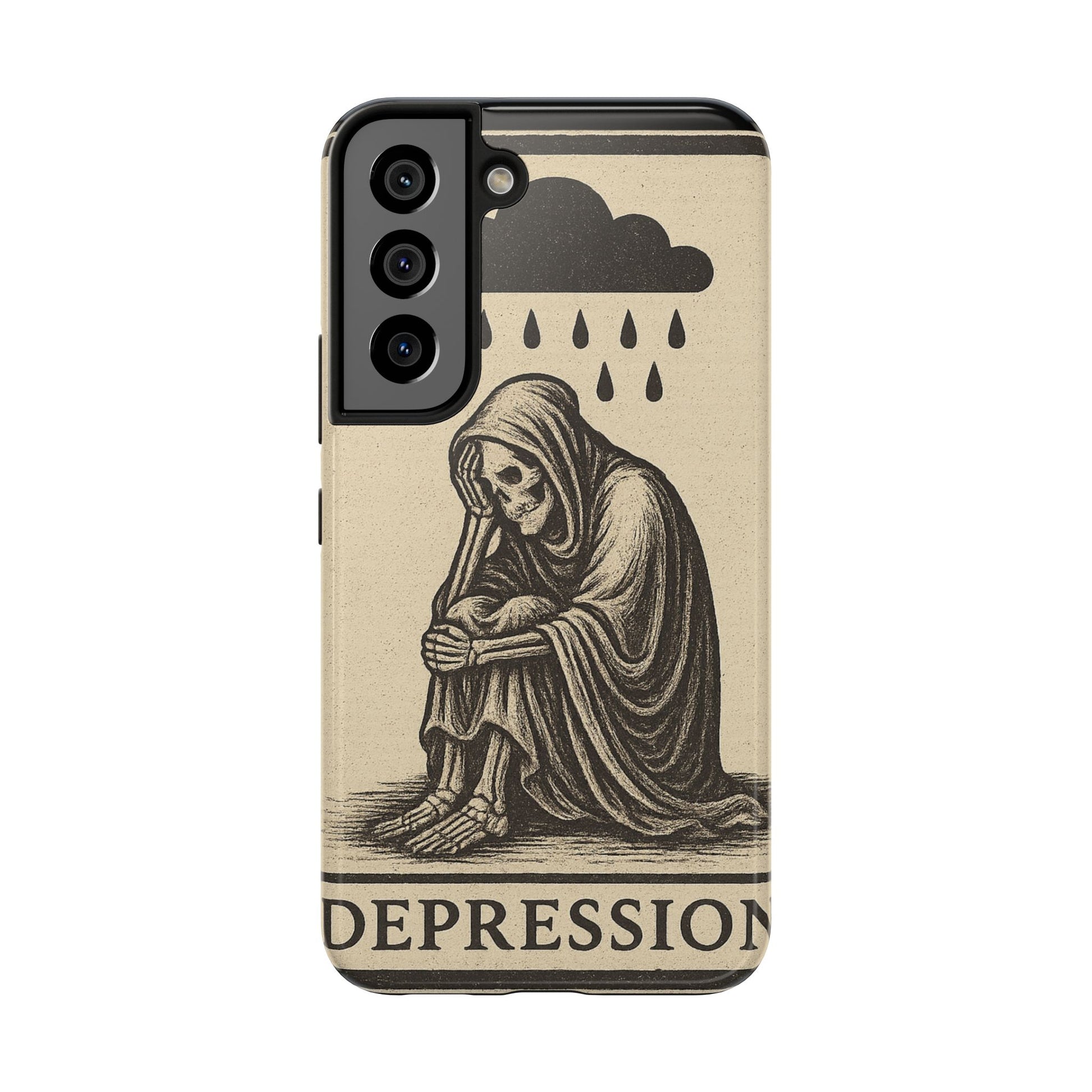 Dark Humor Phone Case, Goth iPhone Cover, Macabre Gift, Depression Art Case, Unique Phone Protector