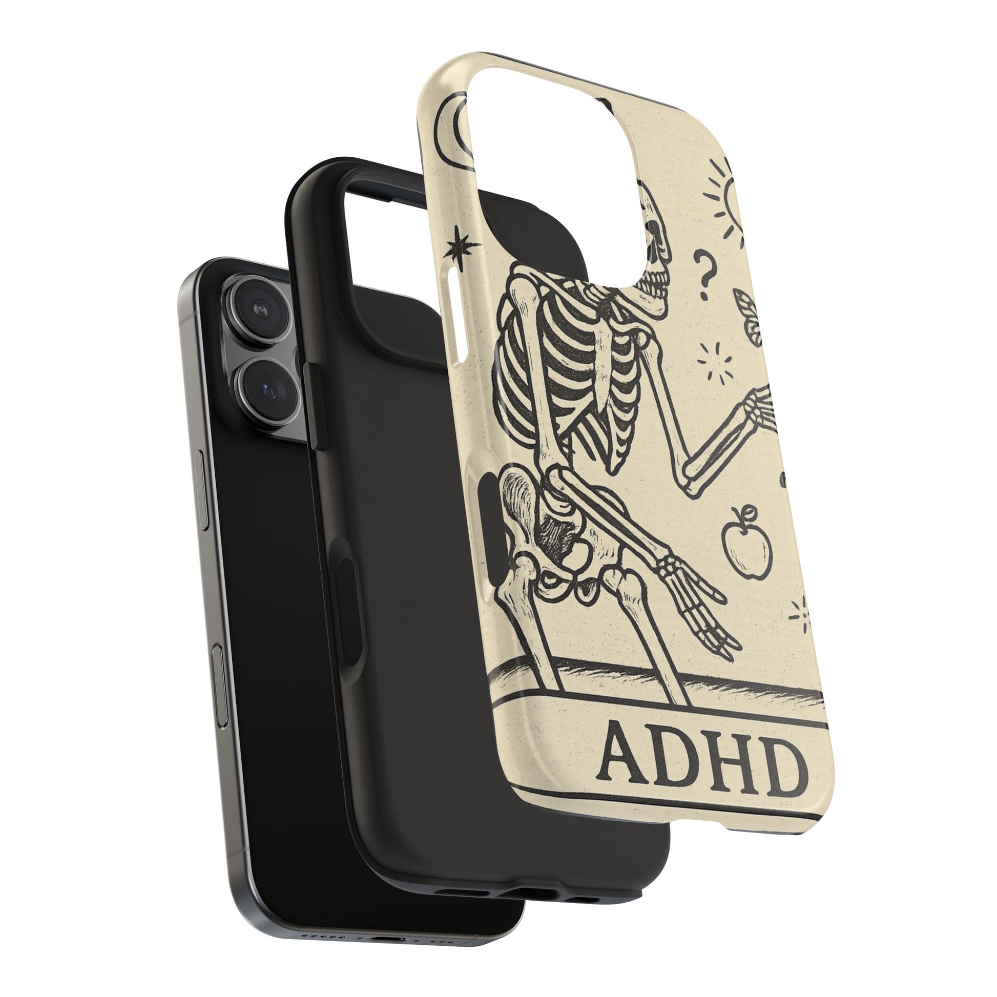 Skeleton ADHD Phone Cases, Unique Phone Cover, Funny ADHD Gift, Quirky Skeleton Design, Cool Accessories for Everyone