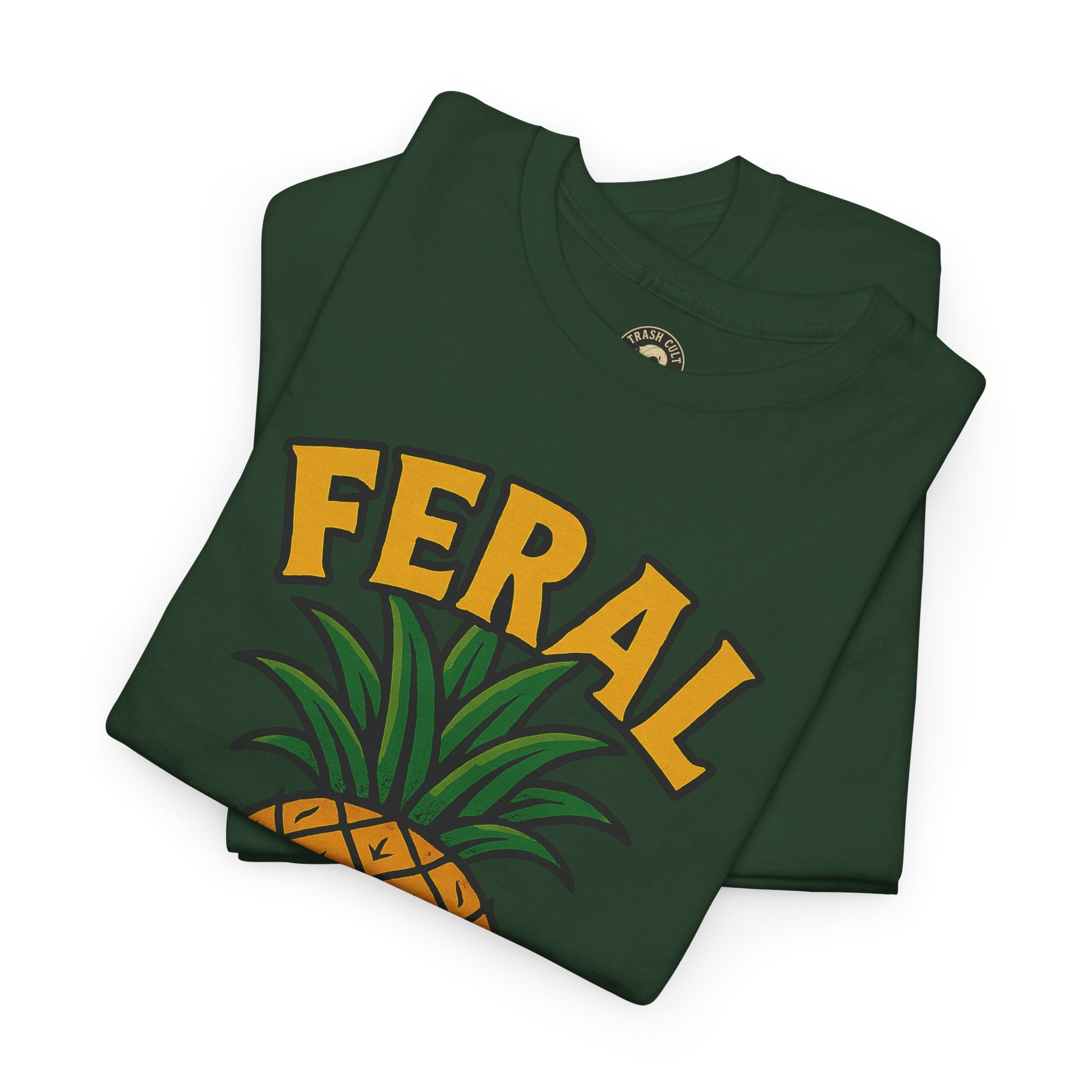 Feral Evil Pineapple Shirt – Aggressive Fruit Trashcore Tee – Gildan 5000 Unisex