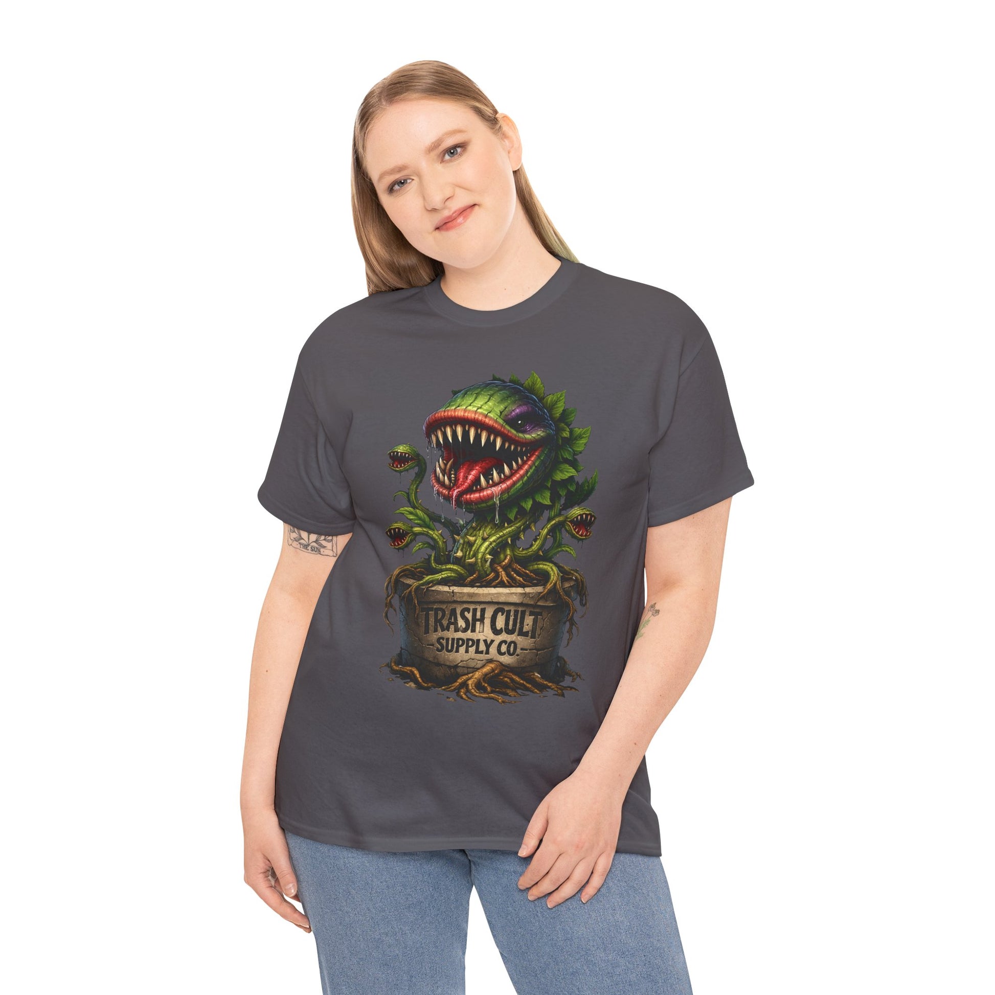 Carnivorous Plant Graphic Tee — "Trash Cult Supply Co." Potted Monster Shirt