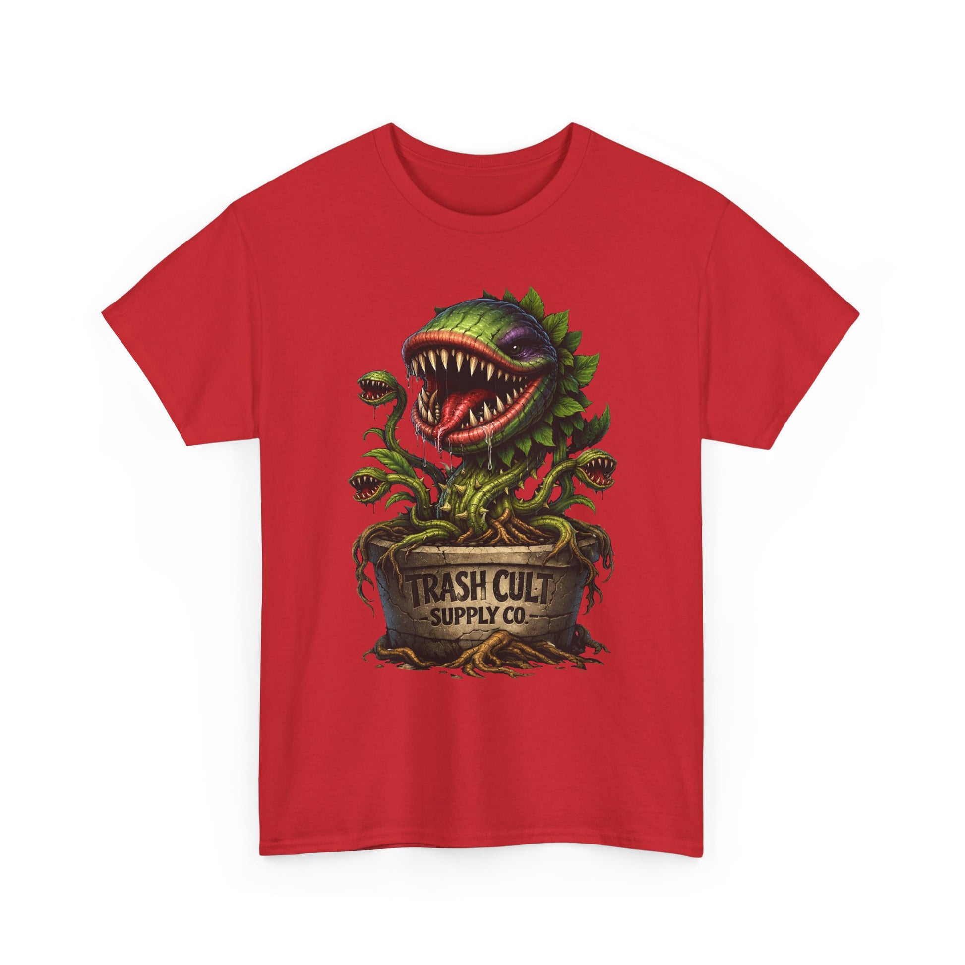 Carnivorous Plant Graphic Tee — "Trash Cult Supply Co." Potted Monster Shirt