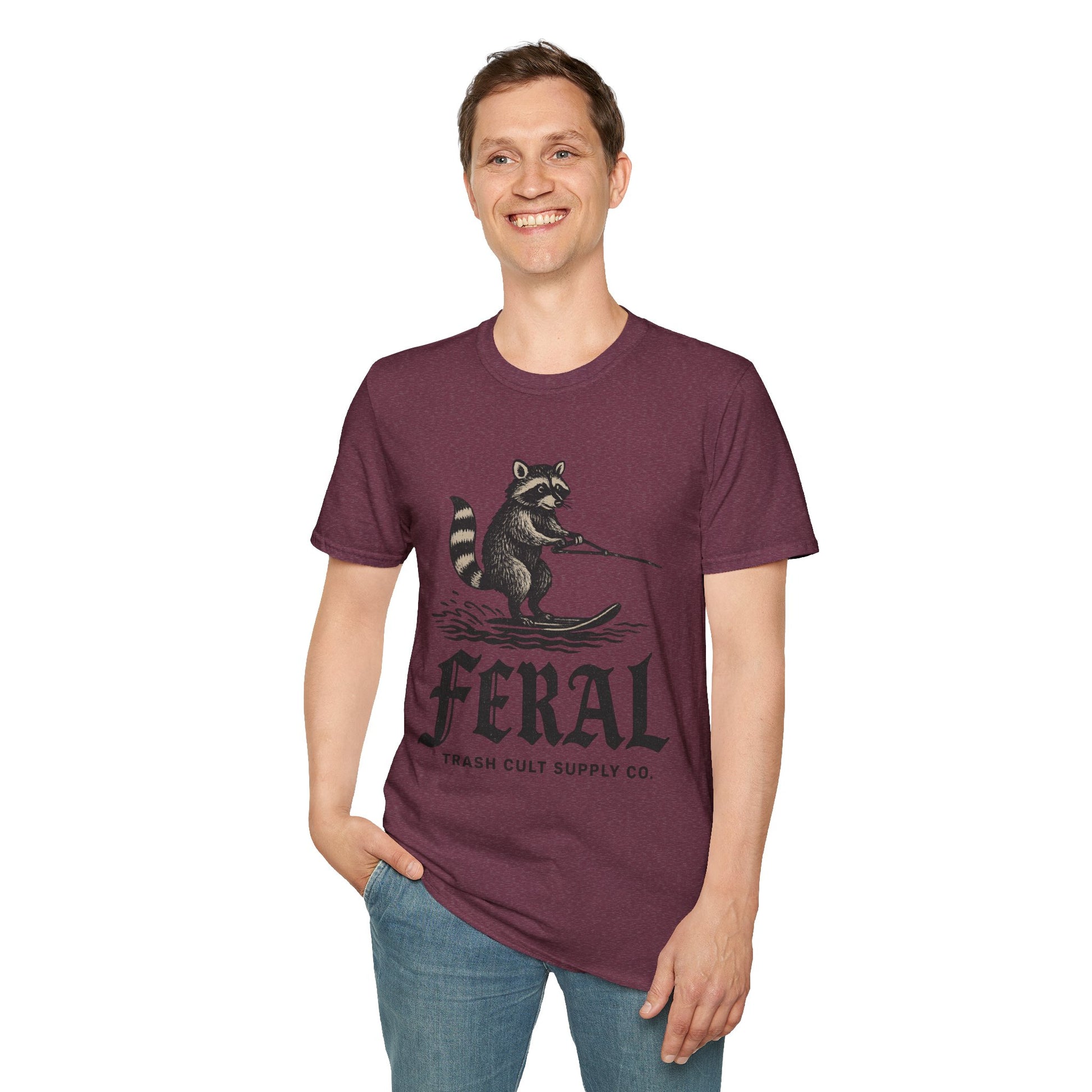 Feral Water Skiing Raccoon Vintage Shirt – Trash Cult Supply Co. | Gildan 2000 Softstyle