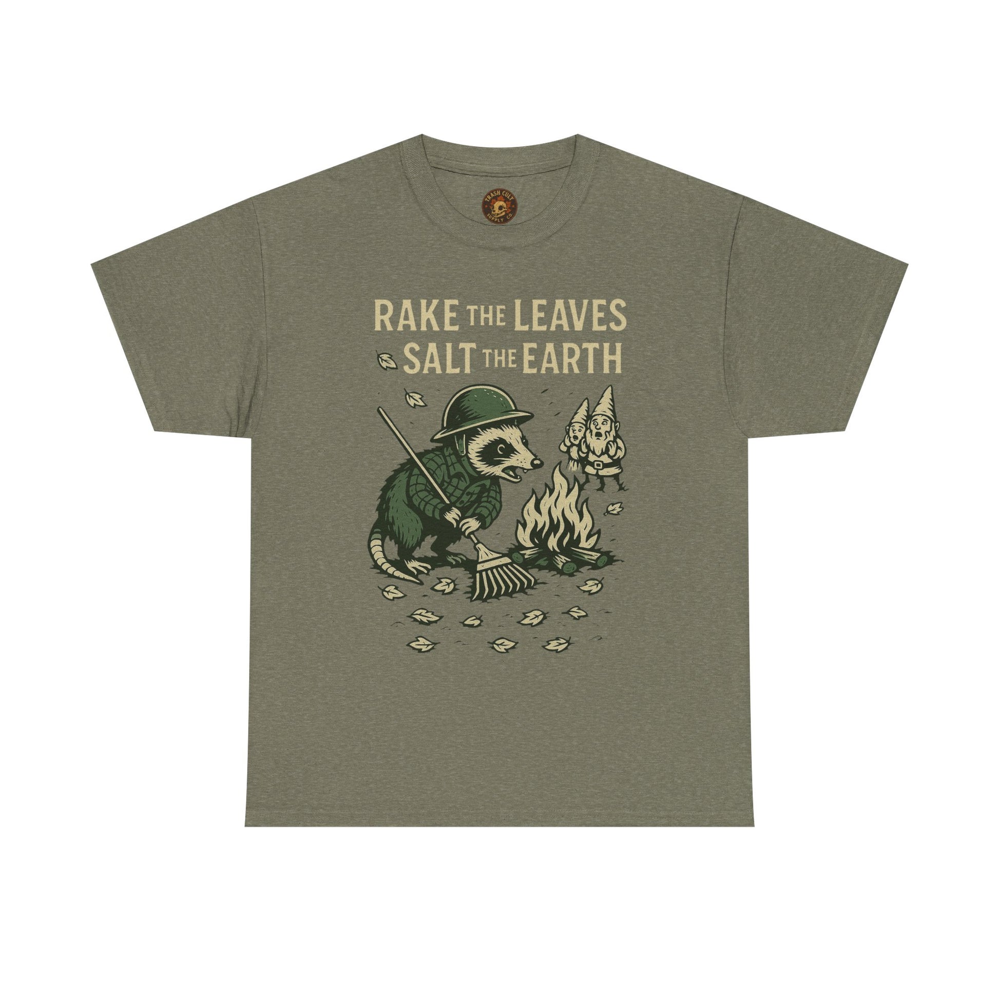 Rake the Leaves Salt the Earth Shirt – Possum Yard Warfare Tee – Fall of Humanity Collection – Trash Cult Supply Co.