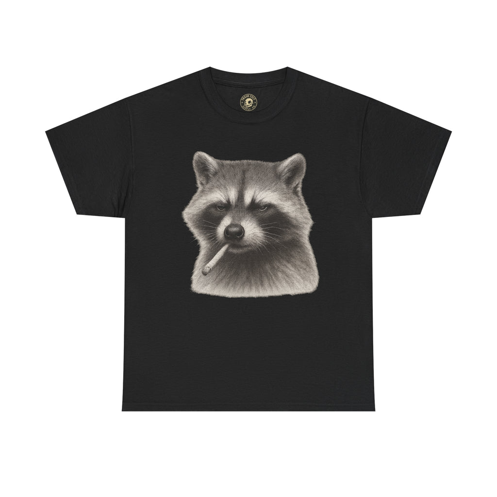 Dirty Harry Raccoon Halftone Shirt – Soft Grit Aesthetic, Smoking Trash Panda Graphic Tee