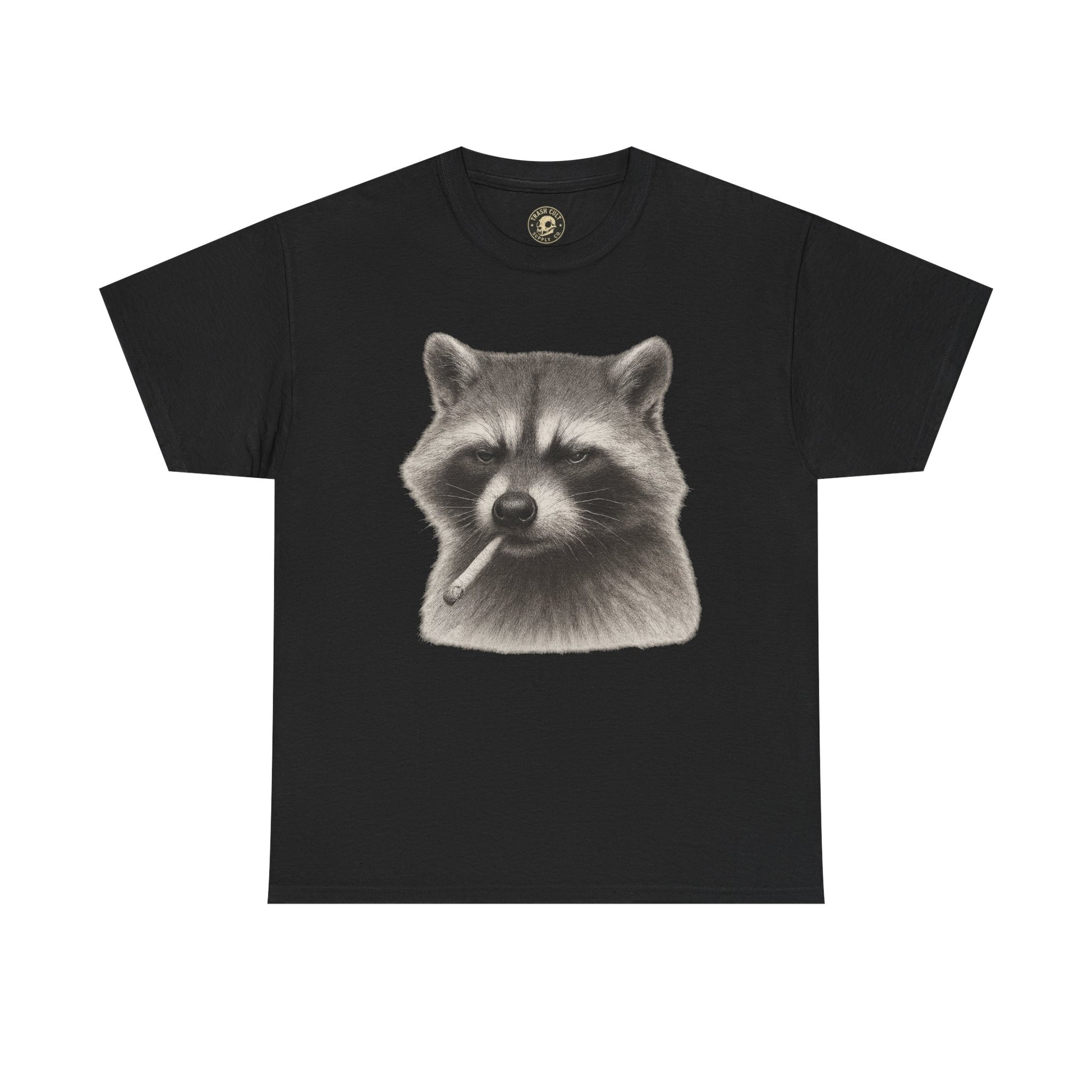 Dirty Harry Raccoon Halftone Shirt – Soft Grit Aesthetic, Smoking Trash Panda Graphic Tee
