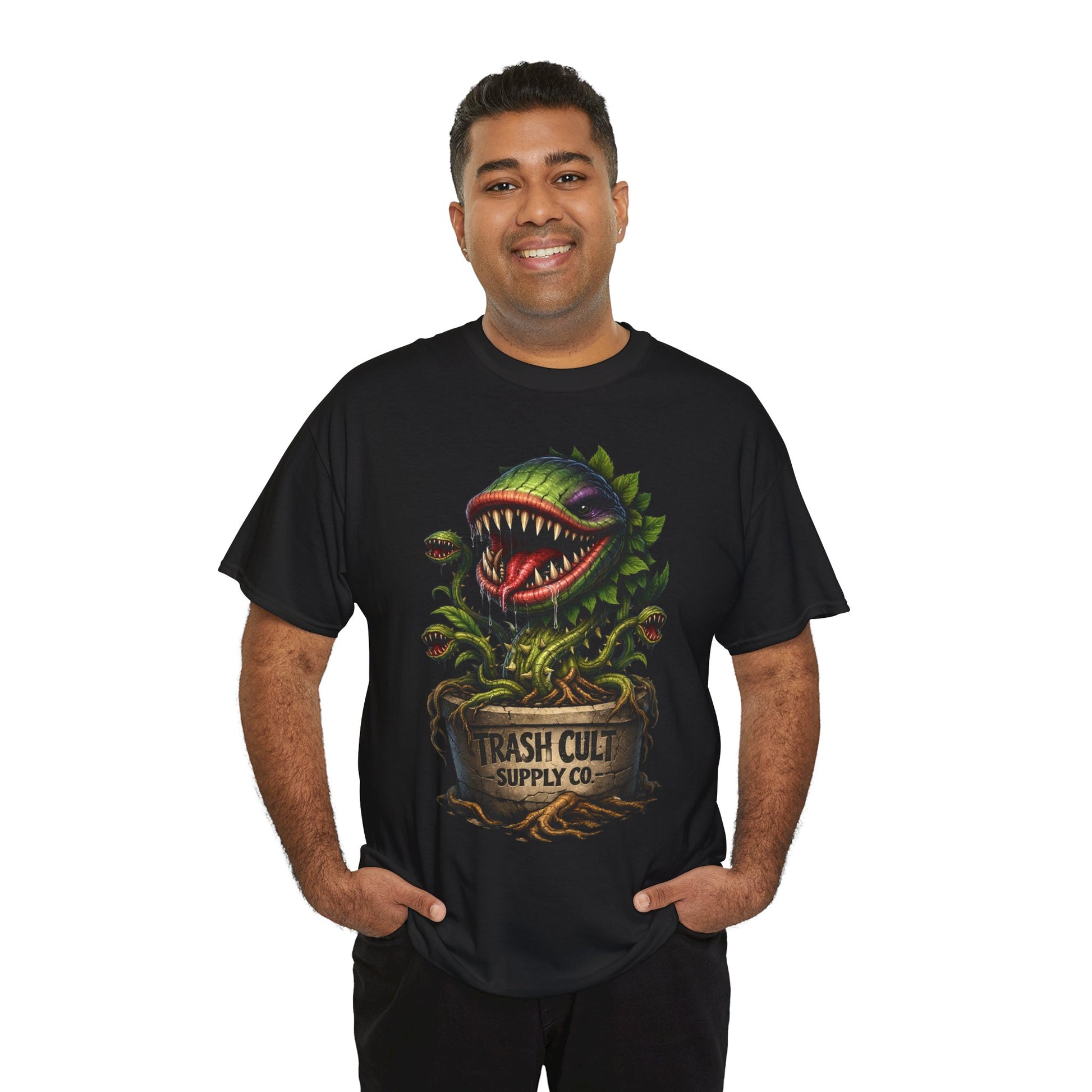 Carnivorous Plant Graphic Tee — "Trash Cult Supply Co." Potted Monster Shirt
