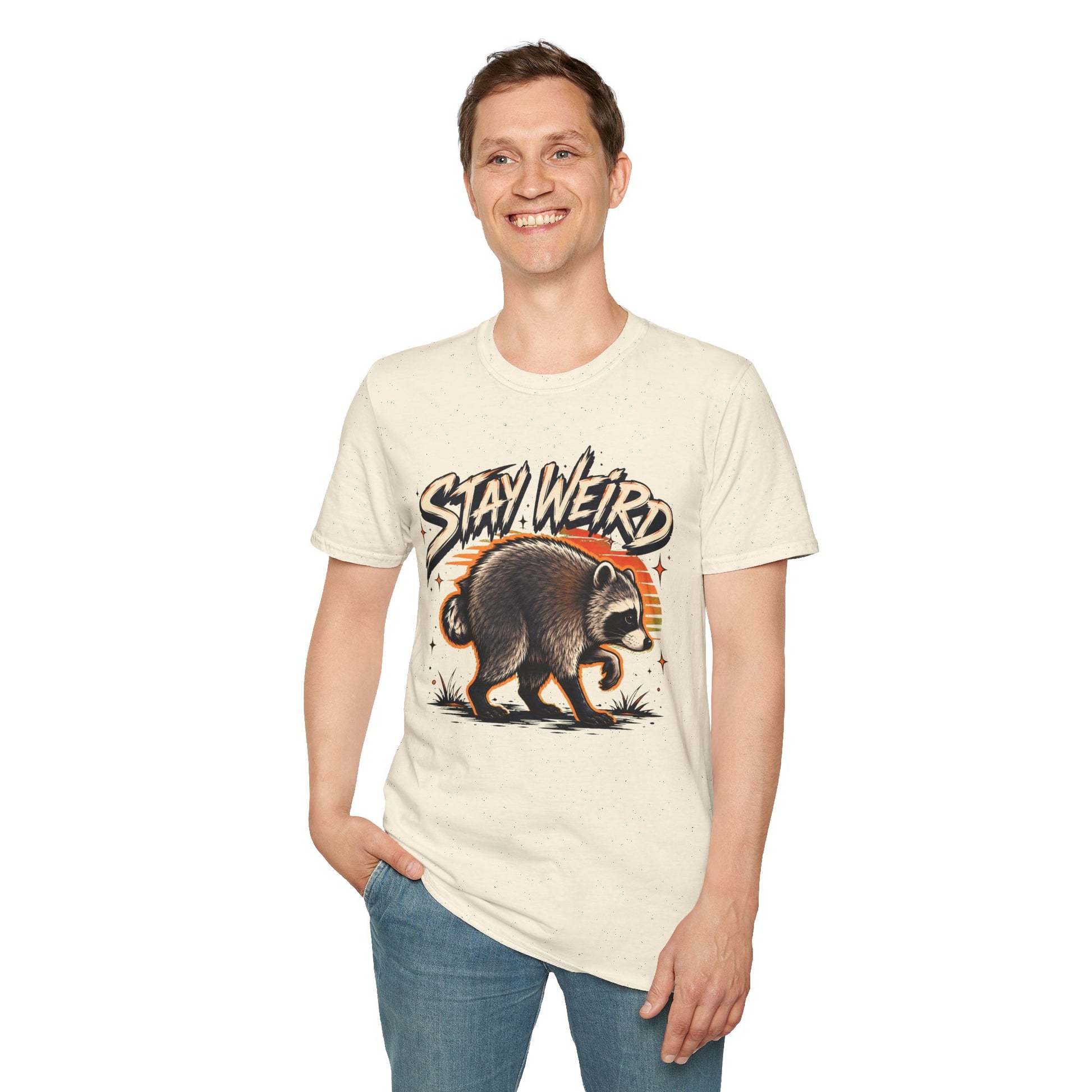 Stay Weird Raccoon Jimothy T-Shirt — Vintage Graphic Tee