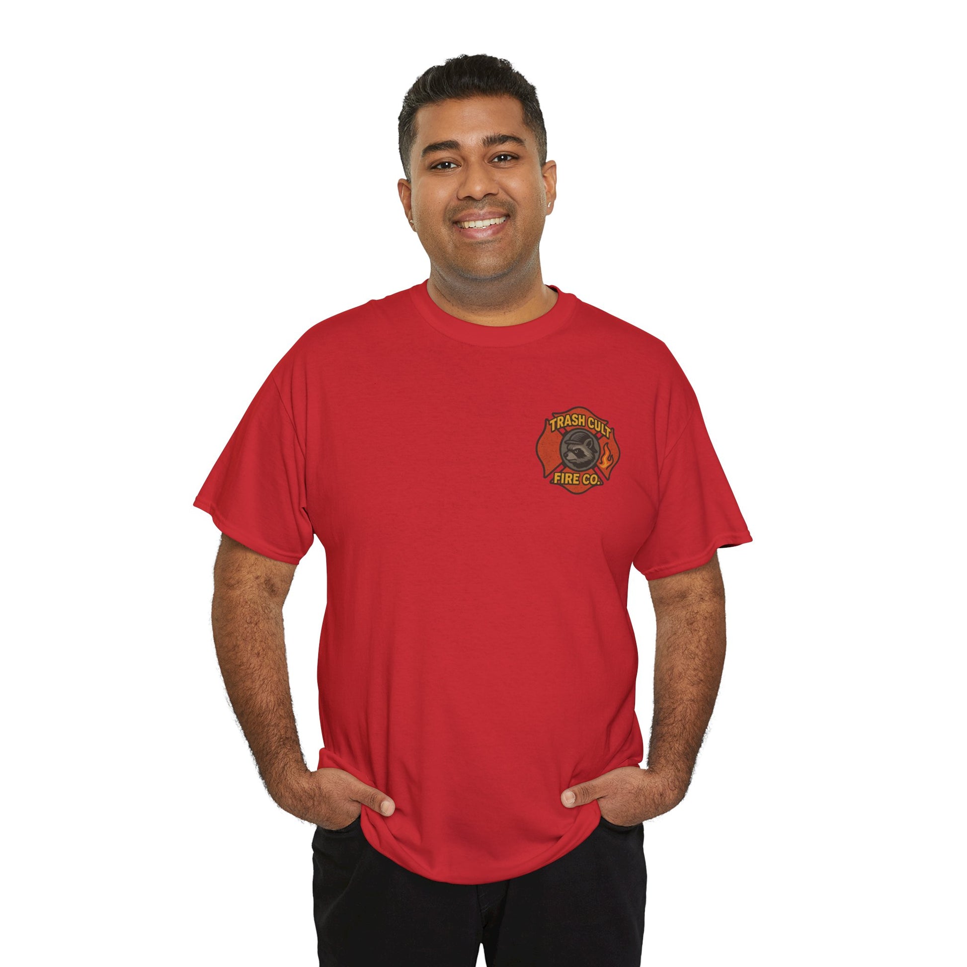 Trash Cult Fire Co. Unisex Tee - Quirky Raccoon Design, Fun Gift, Casual Wear, Firefighter Humor, Unique Apparel