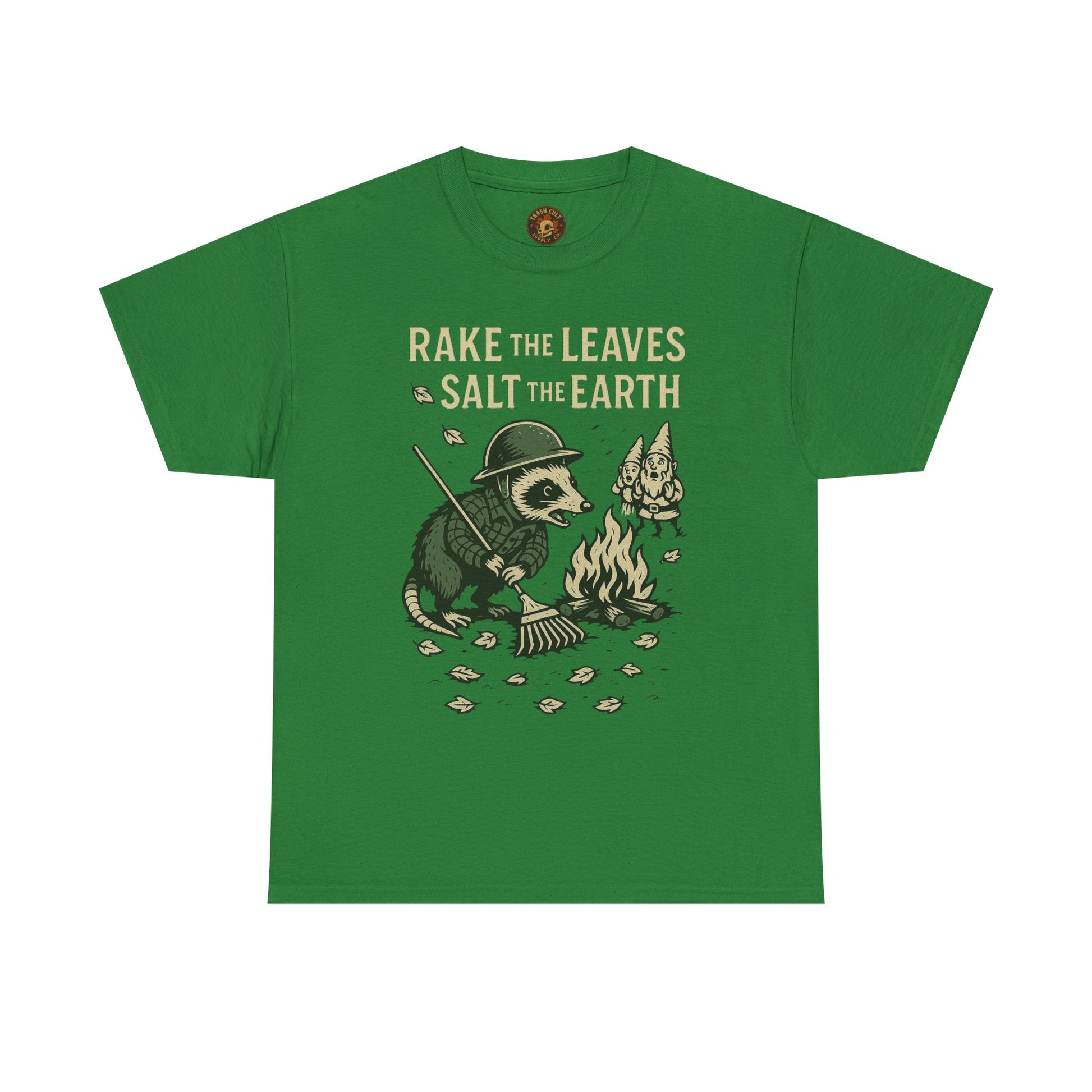 Rake the Leaves Salt the Earth Shirt – Possum Yard Warfare Tee – Fall of Humanity Collection – Trash Cult Supply Co.
