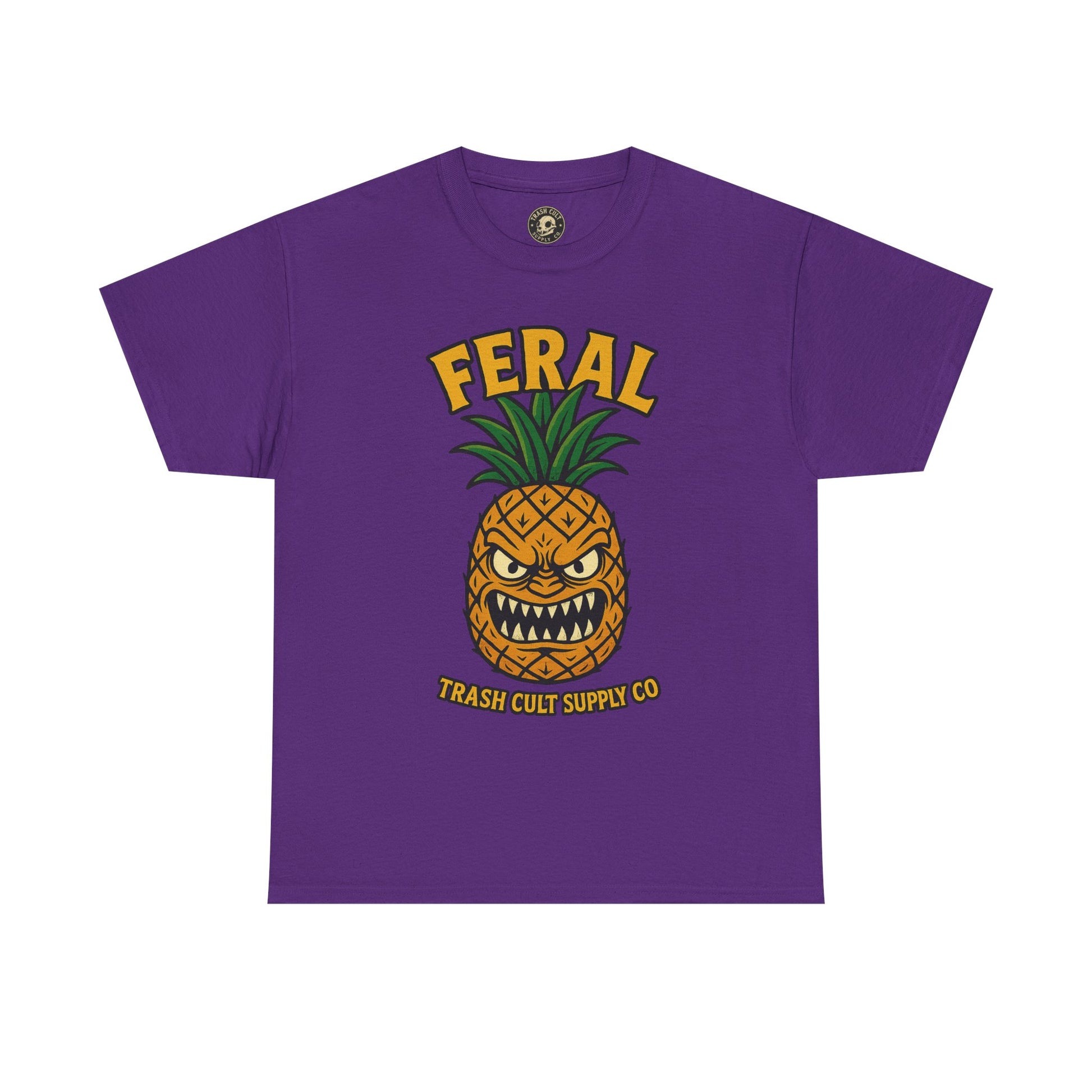 Feral Evil Pineapple Shirt – Aggressive Fruit Trashcore Tee – Gildan 5000 Unisex