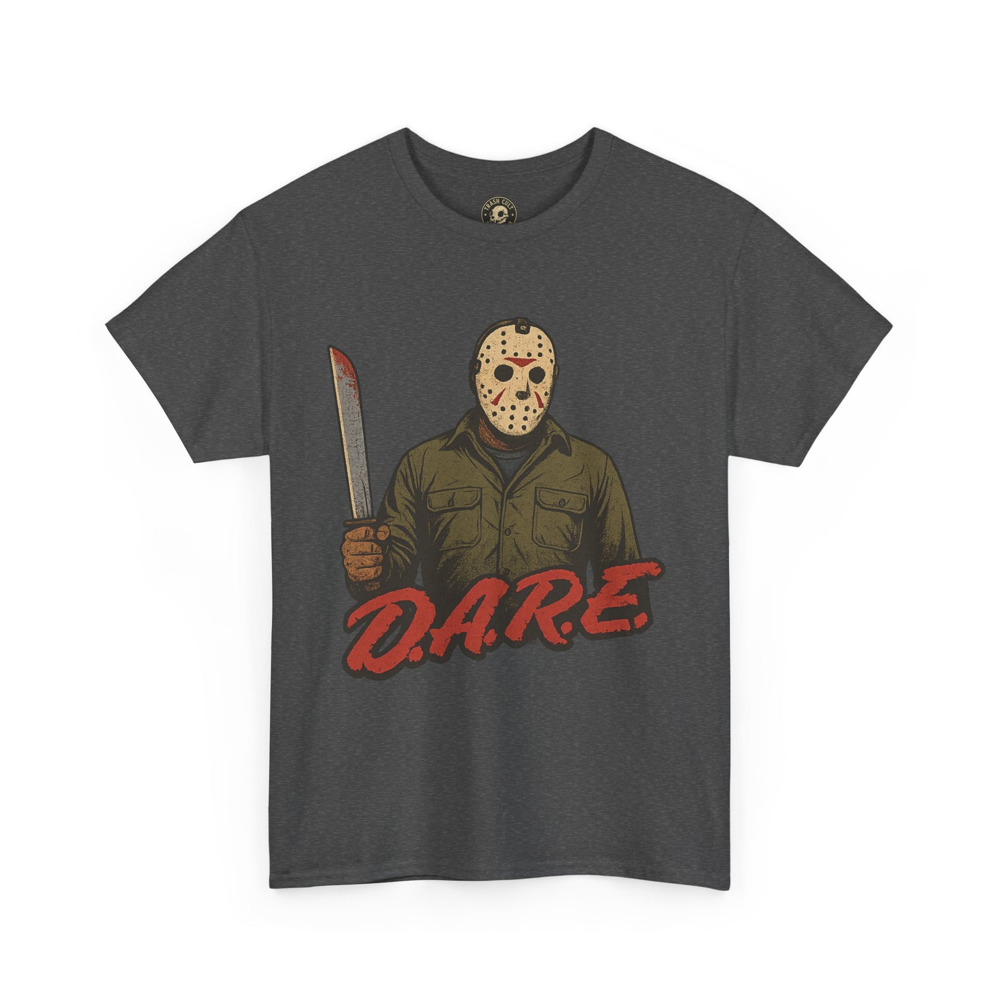 Jason Voorhees D.A.R.E. Parody Shirt – 1980s Horror Meme Tee | Gildan 5000 Slasher Graphic