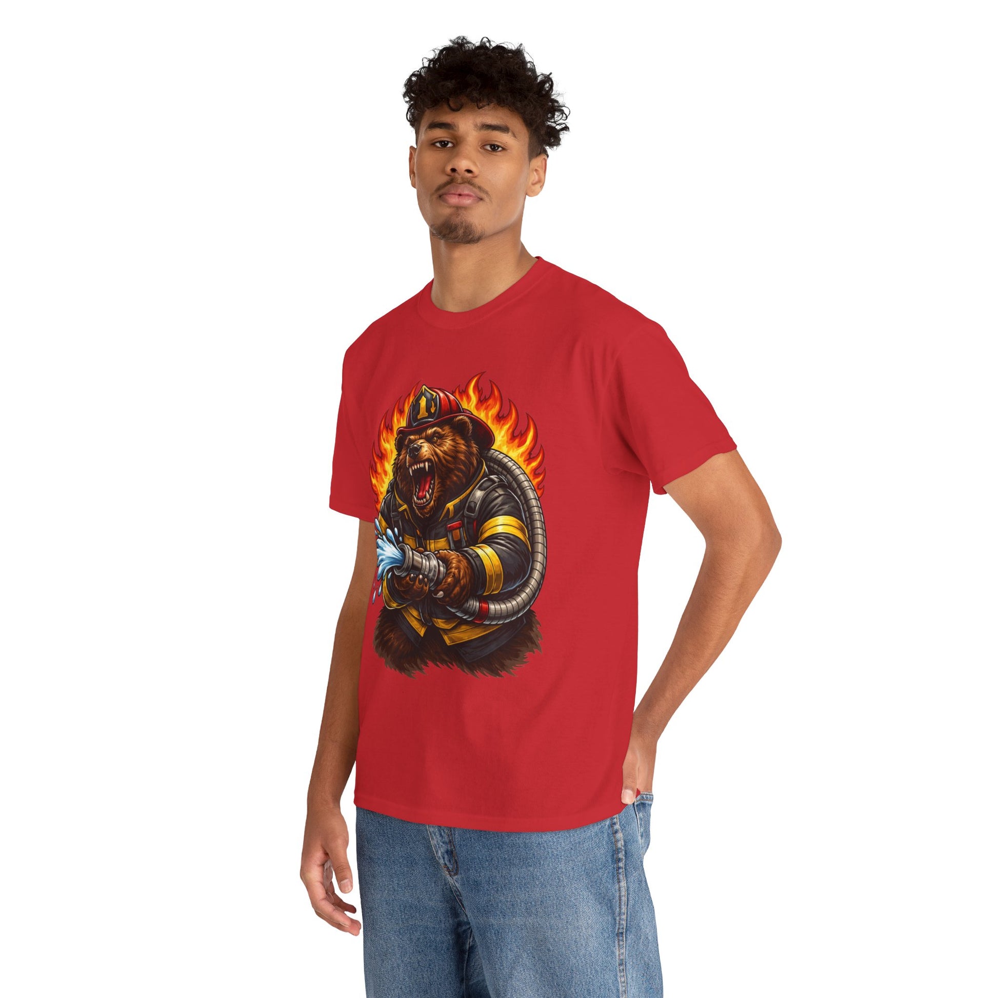 Firefighter Bear T-Shirt – Brave Fireman Graphic Tee