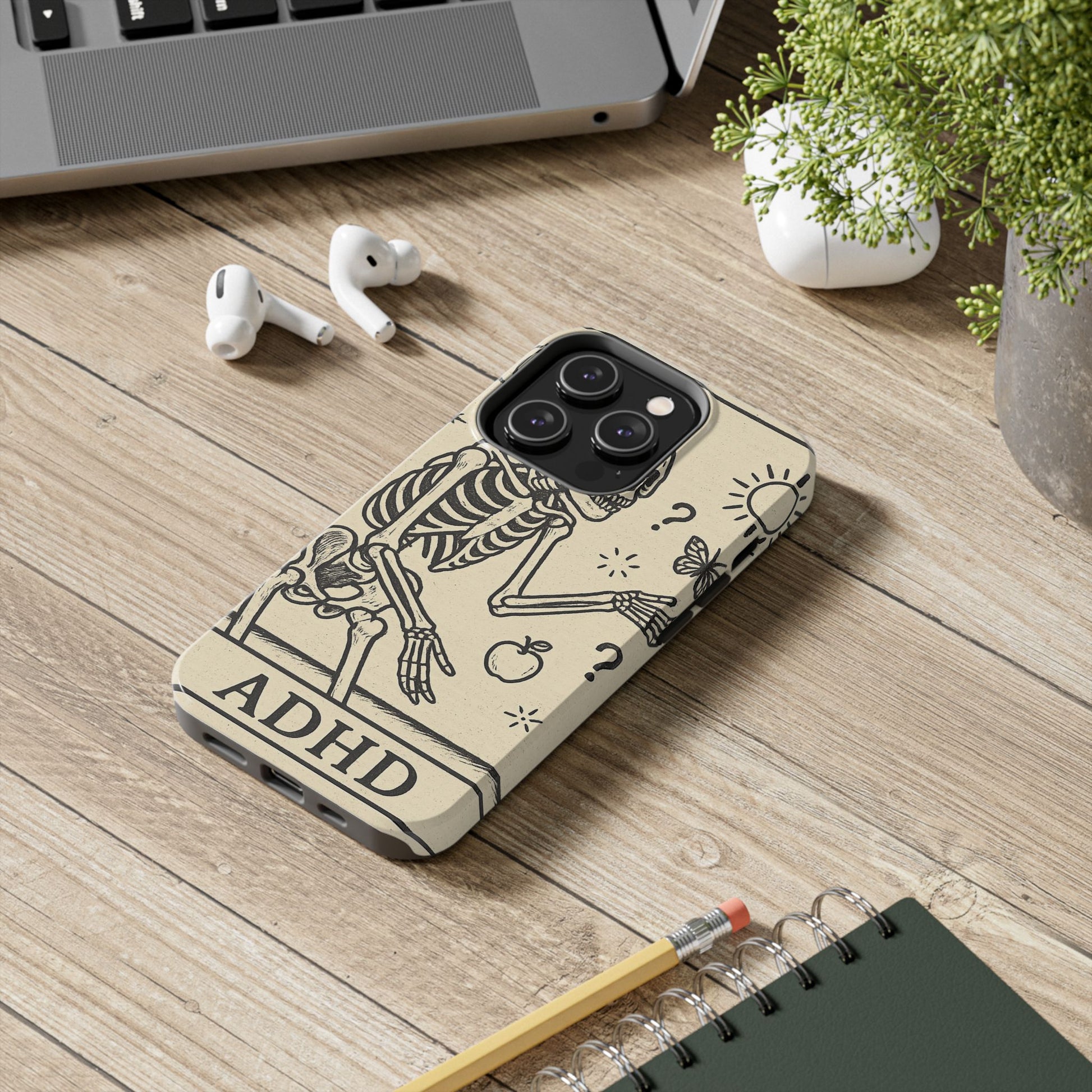 Skeleton ADHD Phone Cases, Unique Phone Cover, Funny ADHD Gift, Quirky Skeleton Design, Cool Accessories for Everyone