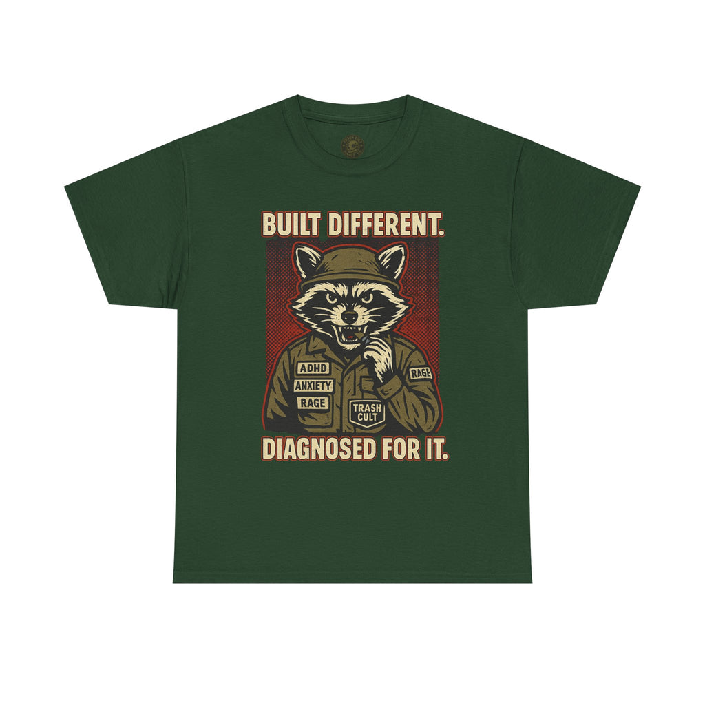Built Different Diagnosed For It Military Raccoon Shirt – Gildan 5000