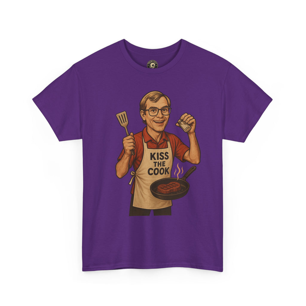 Kiss the Cook Dark Humor Chef Shirt – Creepy Retro Kitchen Parody