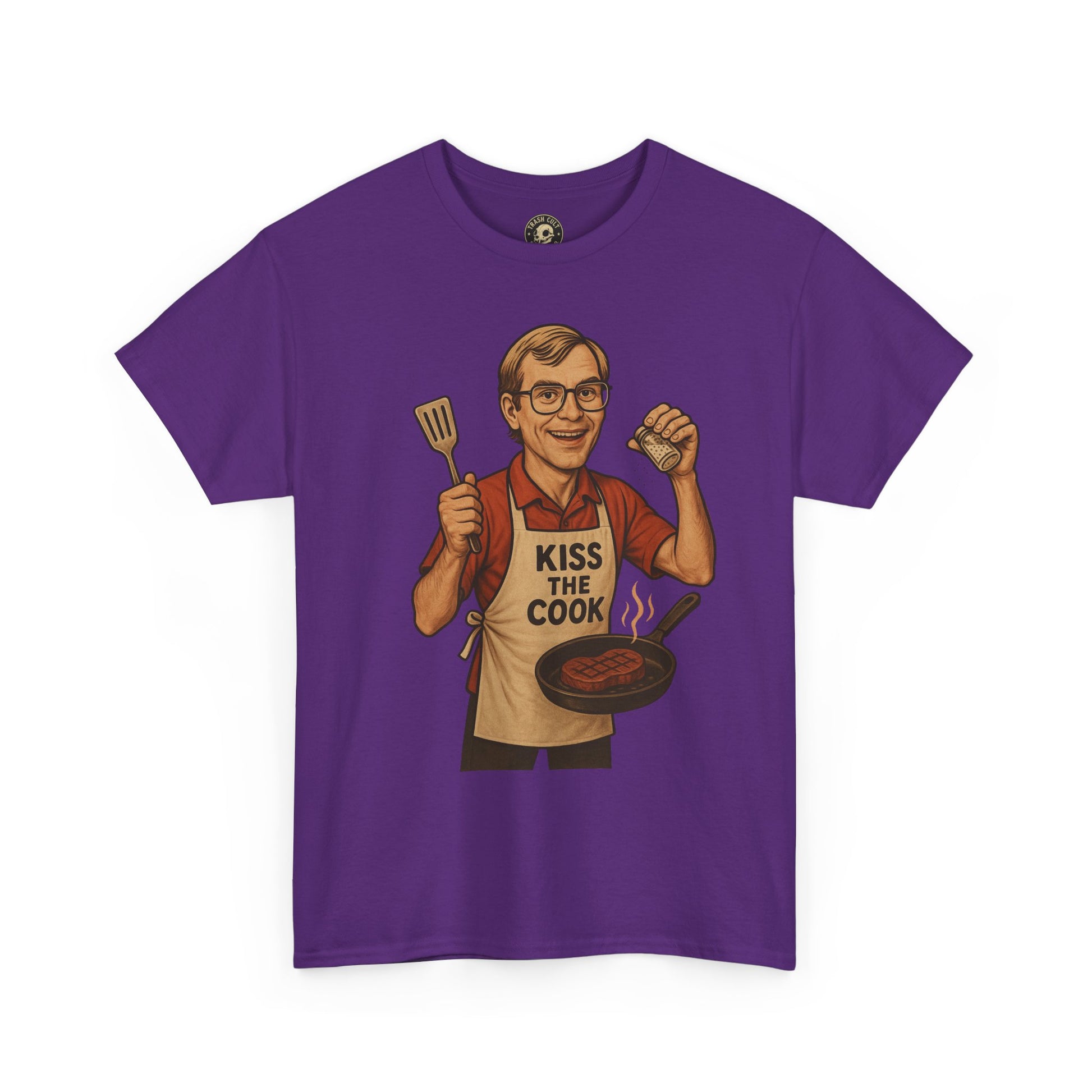 Kiss the Cook Dark Humor Chef Shirt – Creepy Retro Kitchen Parody