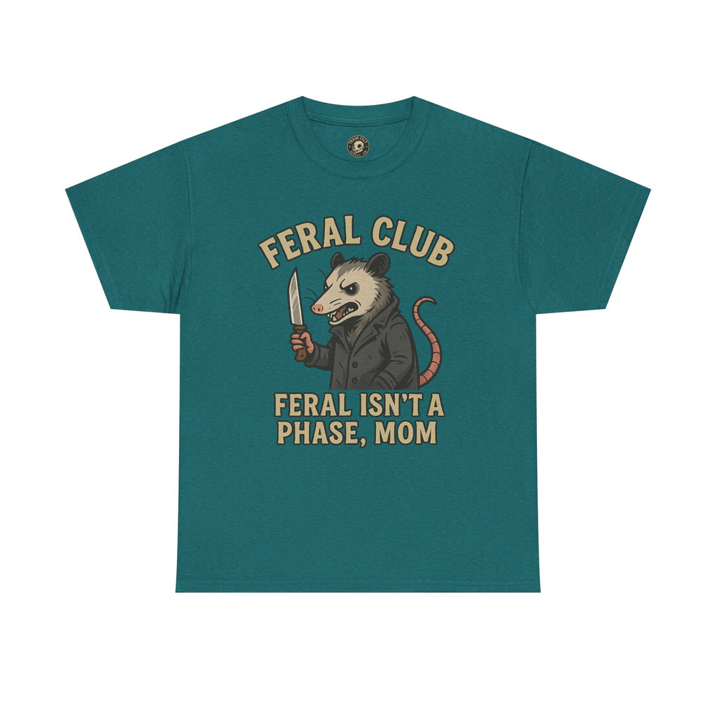 Feral Club Tee - Unisex Heavy Cotton Shirt, Funny Graphic T-Shirt, Gift for Mom, Casual Wear, Easygoing Lifestyle