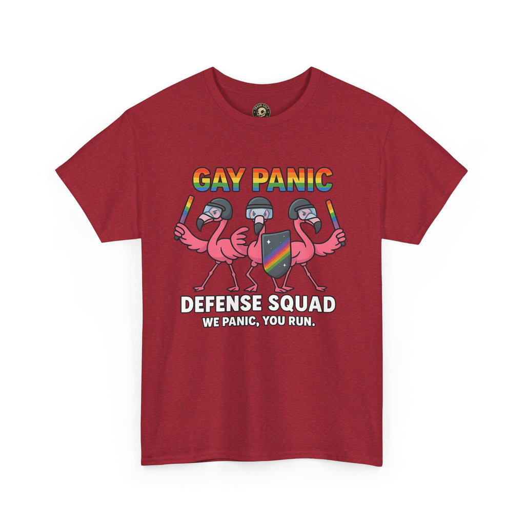 Gay Panic Defense Squad Unisex Heavy Cotton Tee, LGBTQ Pride Tee, Funny Graphic Shirt, Gift for Friends, Summer Fashion