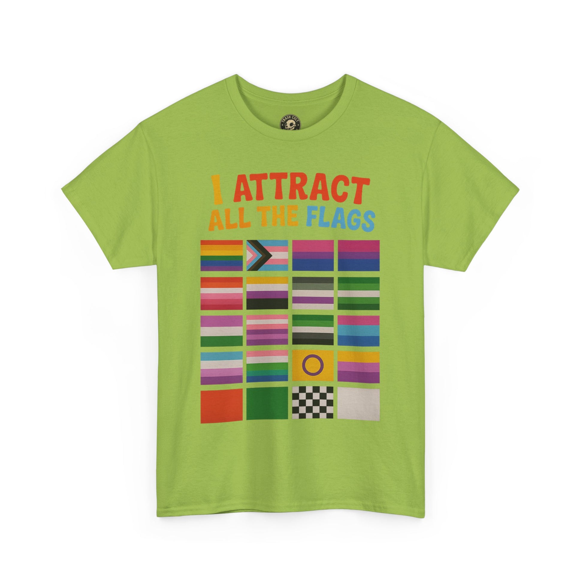 I Attract All The Flags LGBTQ Pride T-Shirt – Funny Inclusivity Shirt – Gildan 5000