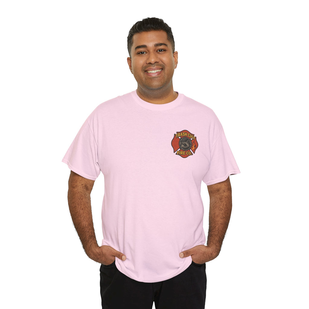 Trash Cult Fire Co. Unisex Tee - Quirky Raccoon Design, Fun Gift, Casual Wear, Firefighter Humor, Unique Apparel