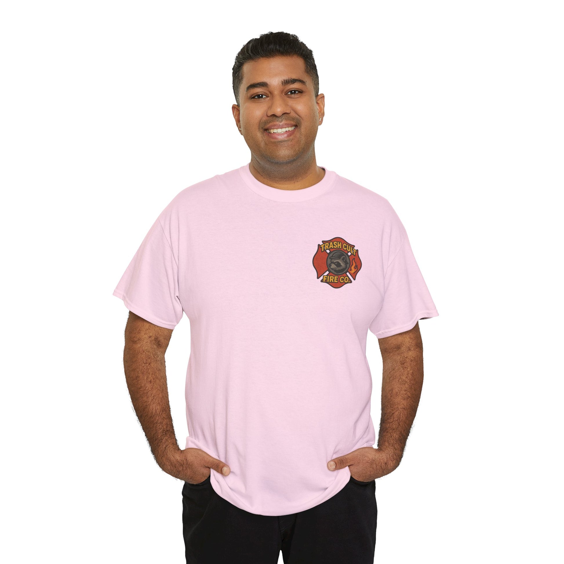 Trash Cult Fire Co. Unisex Tee - Quirky Raccoon Design, Fun Gift, Casual Wear, Firefighter Humor, Unique Apparel