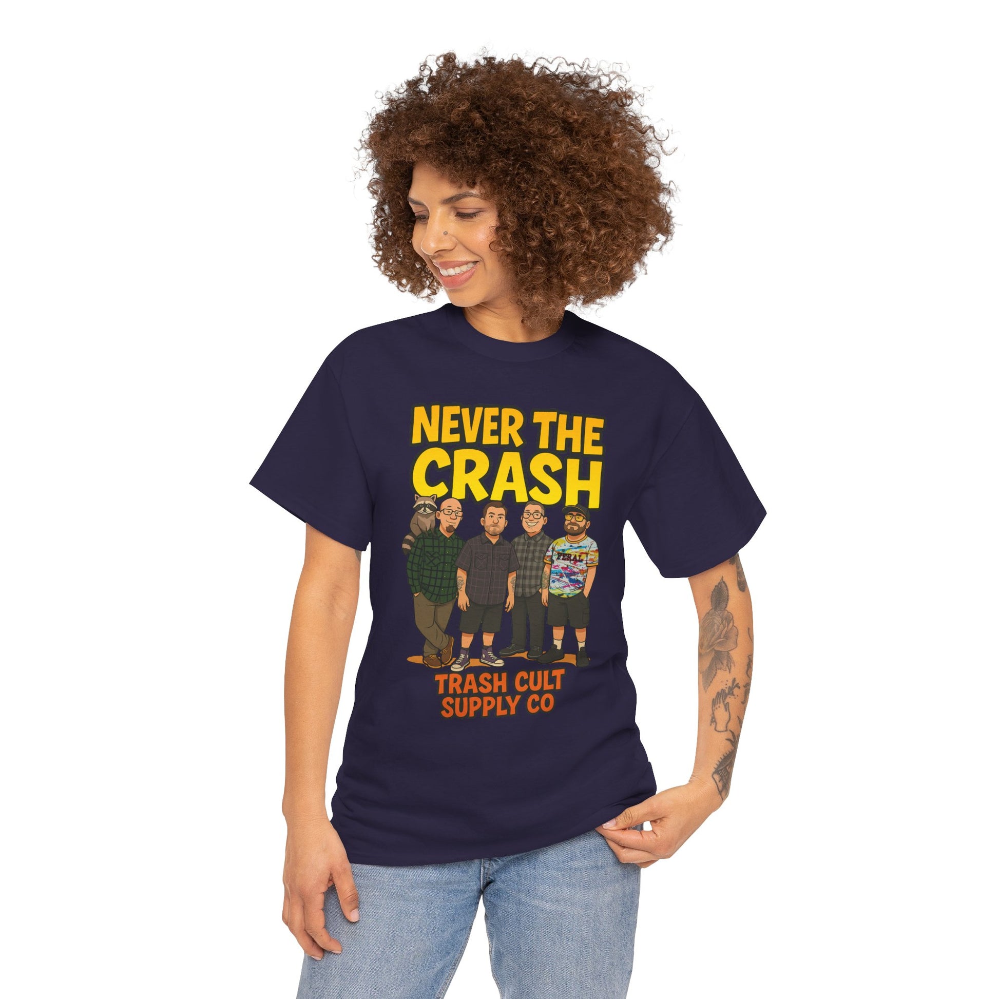 Never The Crash Band Shirt – Bold Graffiti Logo Tee - EXCLUSIVE | Gildan 5000