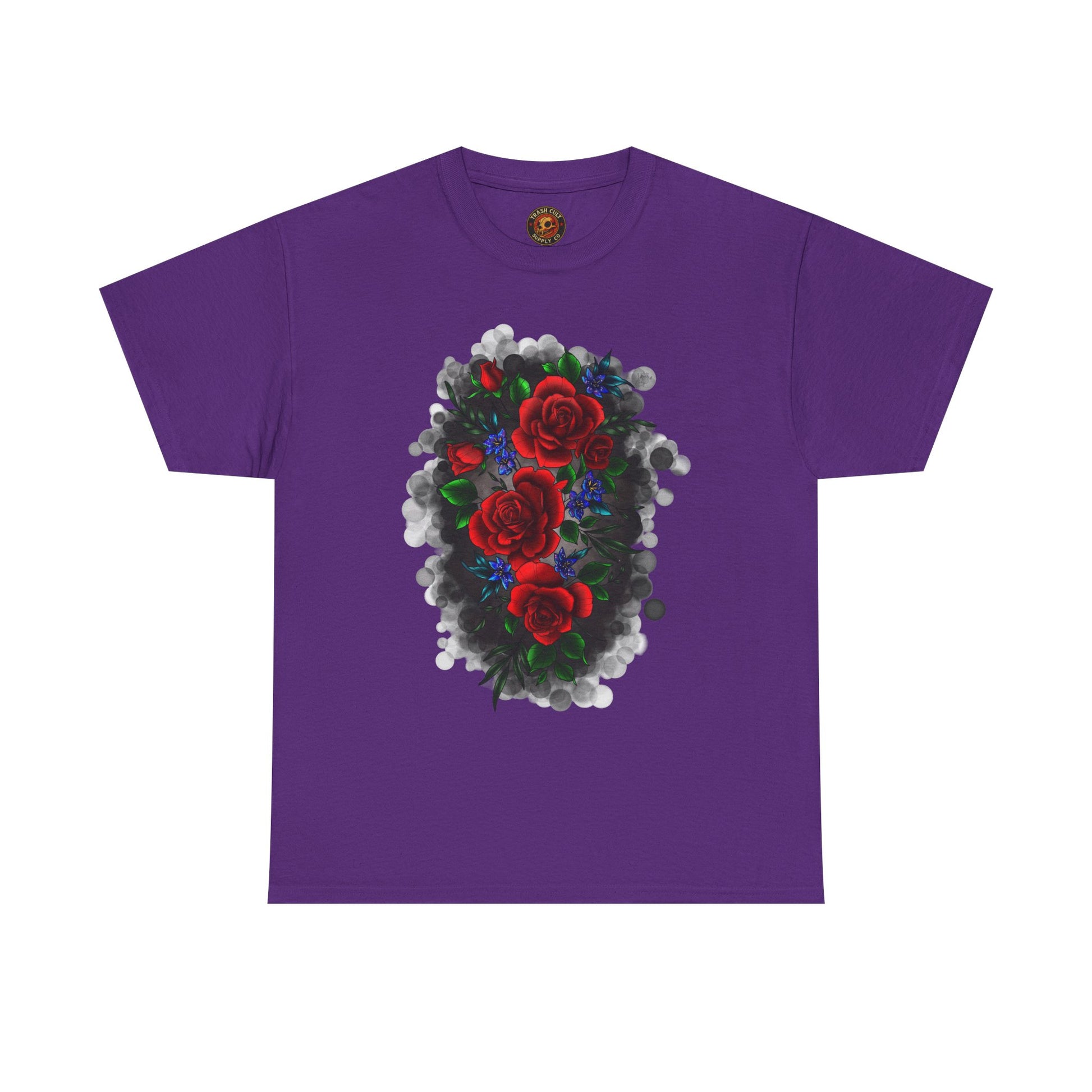 Floral Smoke Tattoo T-Shirt – Lara Davenport x Trash Cult Supply Co. Collab (Gildan 5000)