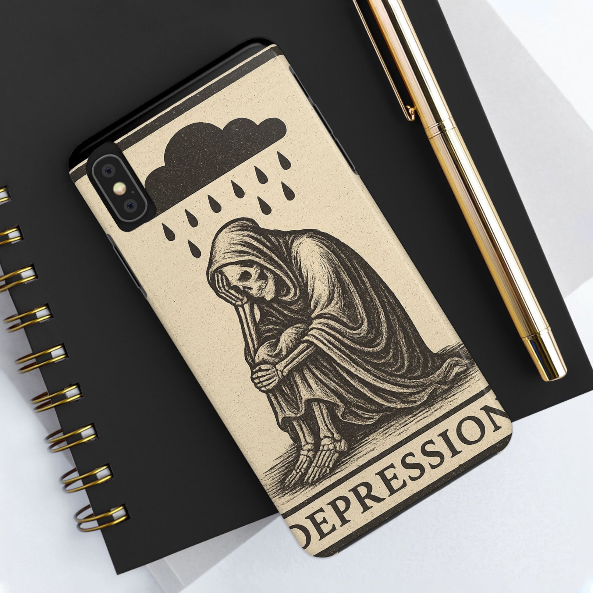 Dark Humor Phone Case, Goth iPhone Cover, Macabre Gift, Depression Art Case, Unique Phone Protector